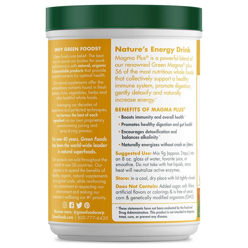 Foto 3 pulgar | Suplemento Magma Plus En Polvo De 325 Ml De Green Foods - Venta Internacional.