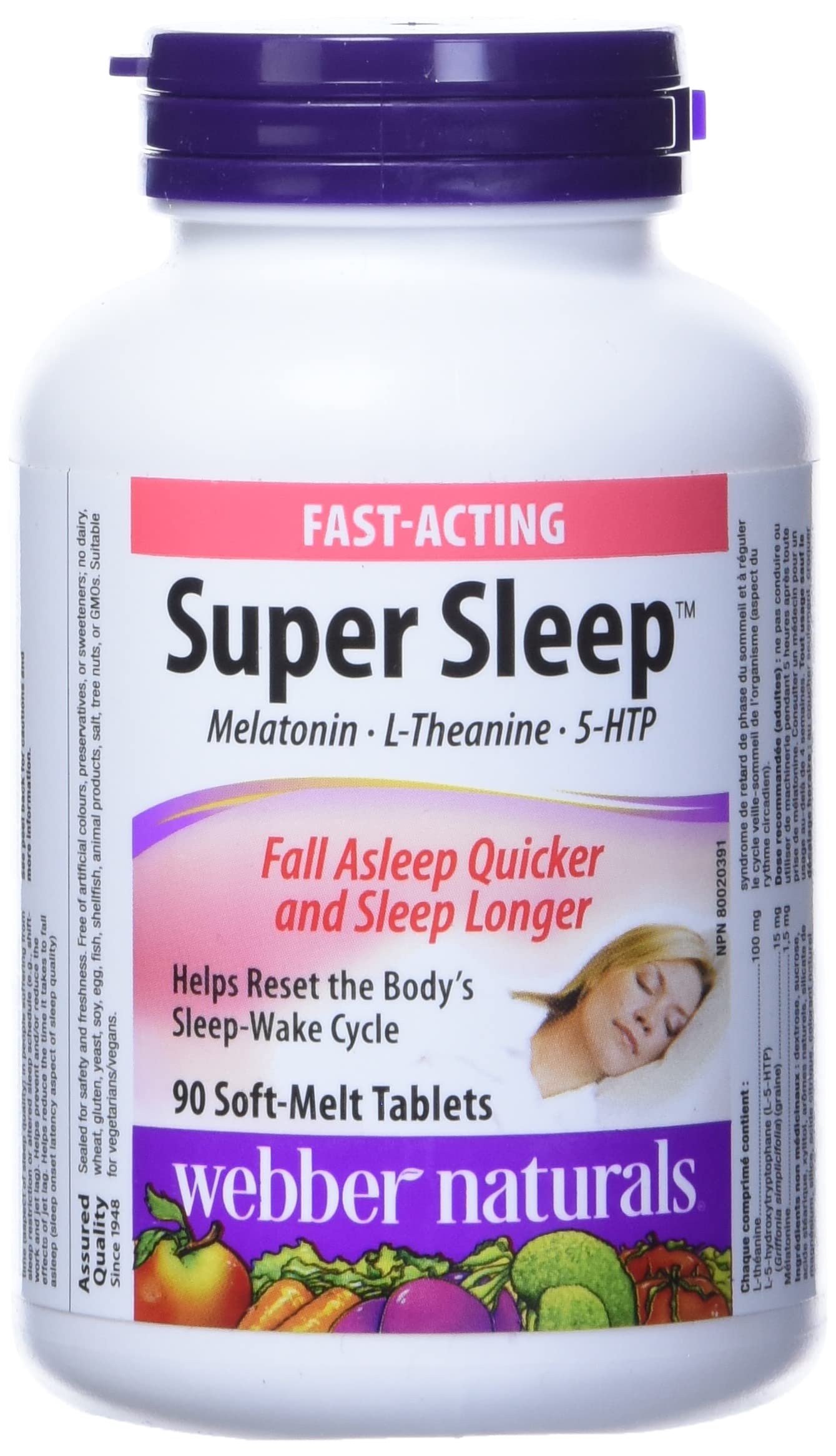 Foto 2 pulgar | Suplemento Webber Naturals Super Sleep Melatonina Más L-teanina Y 5-htp 90 Comprimidos - Venta Internacional.