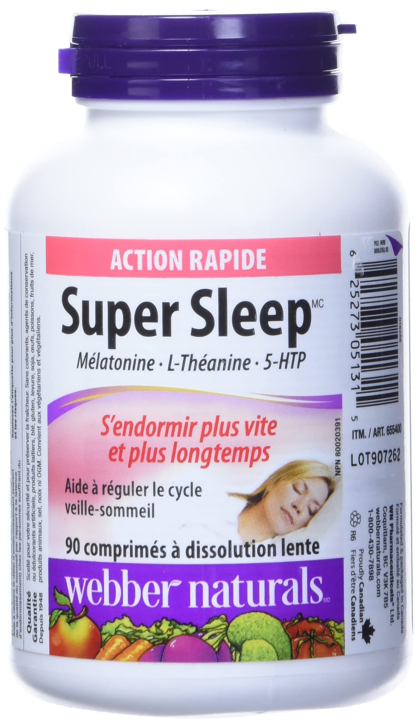 Foto 3 pulgar | Suplemento Webber Naturals Super Sleep Melatonina Más L-teanina Y 5-htp 90 Comprimidos - Venta Internacional.