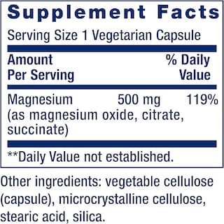 Foto 3 | Life Extension, Magnesio En Cápsulas, 500 Mg, 100 Cápsulas Vegetales