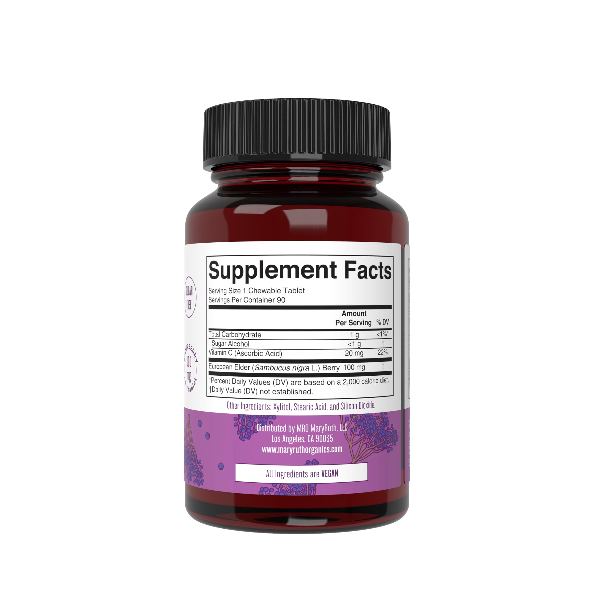 Foto 7 pulgar | Tabletas Masticables Maryruth's Elderberry + Vitamin C 90s - Venta Internacional.