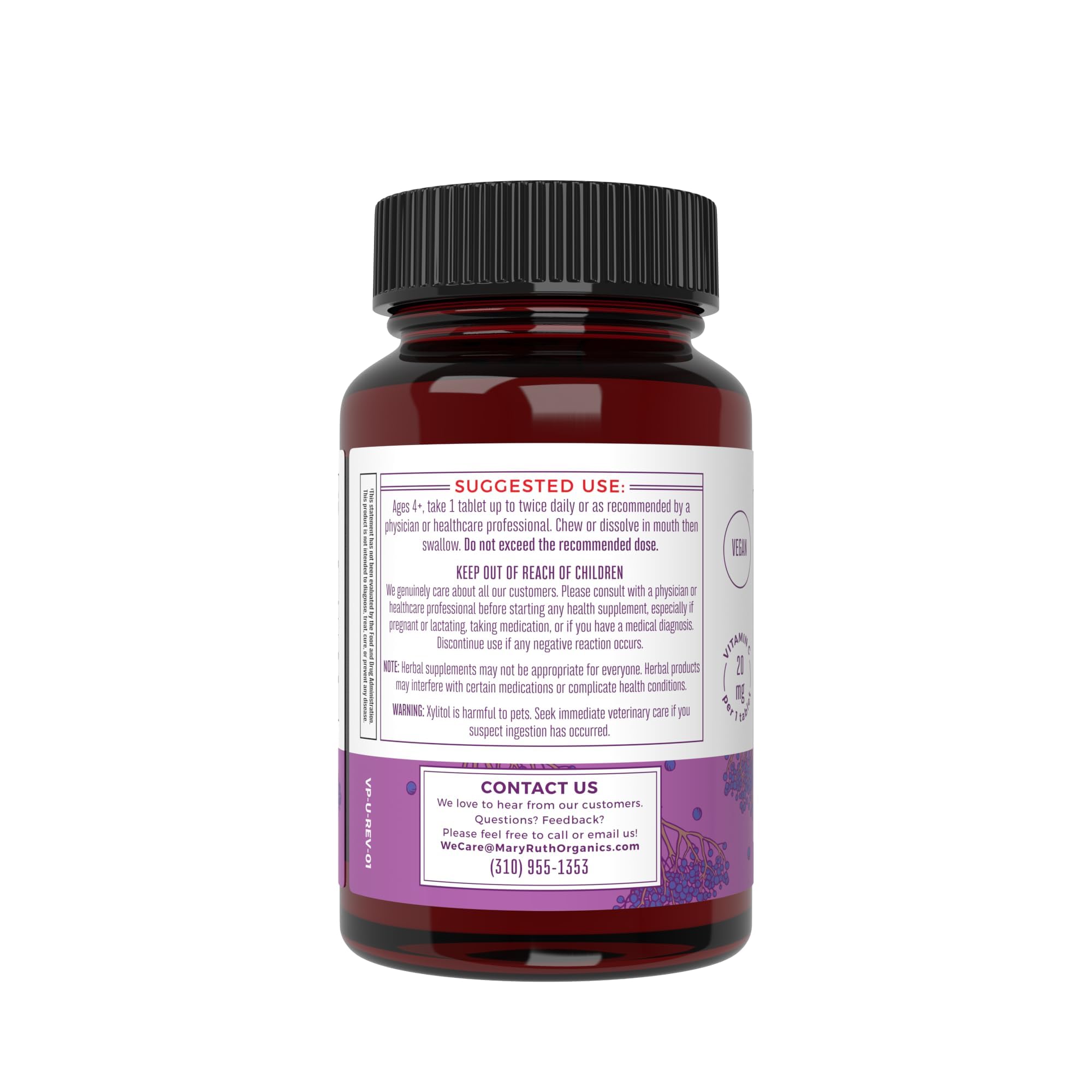 Foto 8 pulgar | Tabletas Masticables Maryruth's Elderberry + Vitamin C 90s - Venta Internacional.