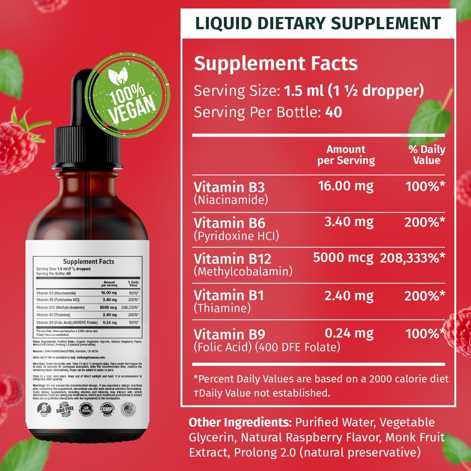 Foto 3 | Suplemento Nusava de Vitamina B12 4 Piezas-Venta Internacional