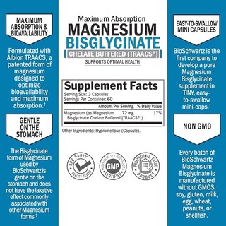 Foto 2 | Suplemento De Magnesio Bioschwartz Con Bisglicinato De Magnesio 180 Unidades - Venta Internacional.