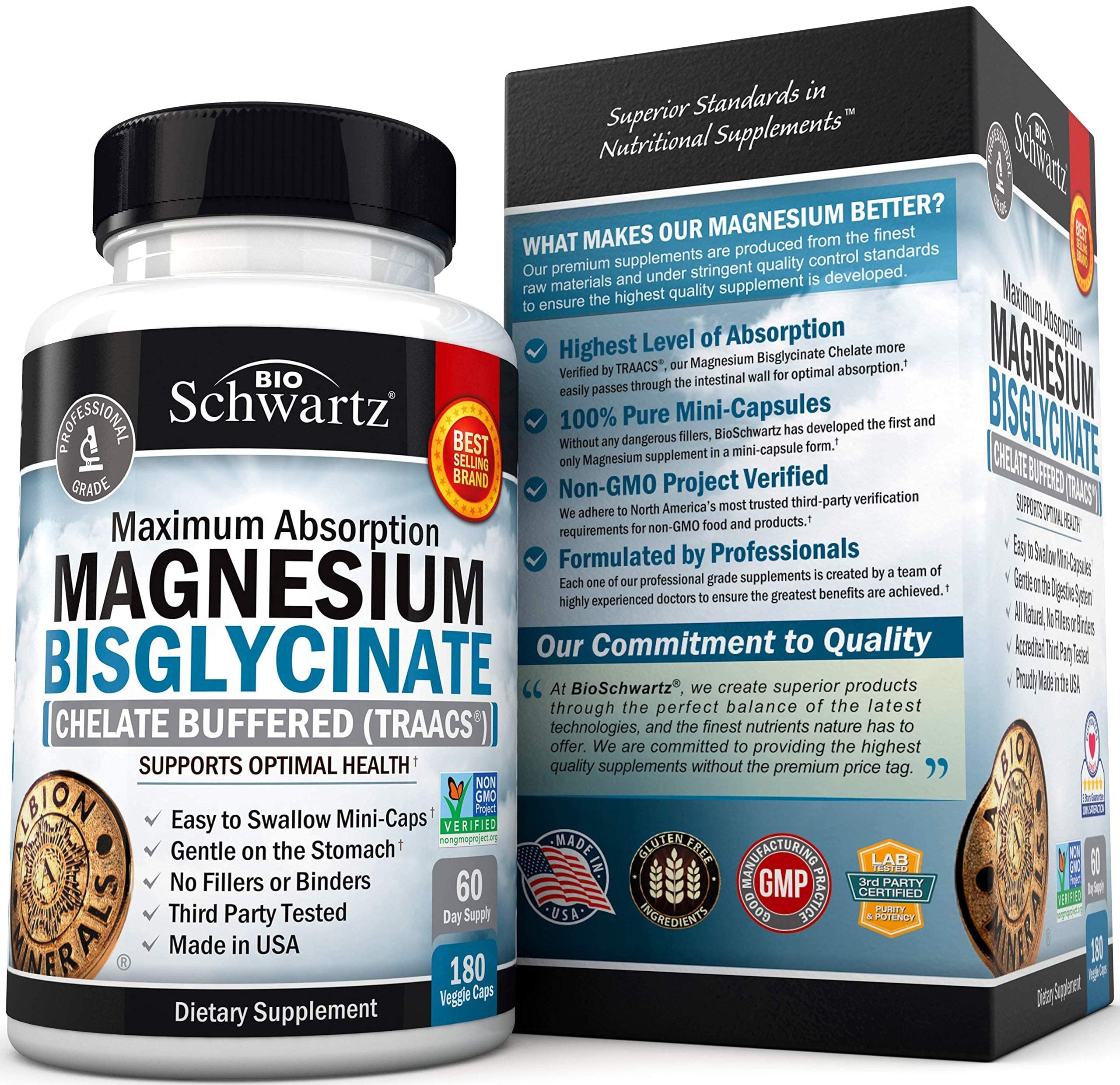 Foto 8 pulgar | Suplemento De Magnesio Bioschwartz Con Bisglicinato De Magnesio 180 Unidades - Venta Internacional.