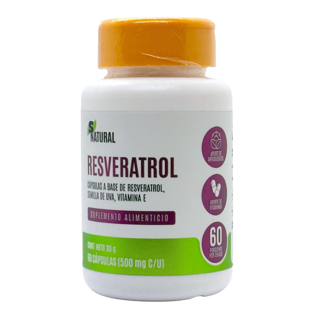 Foto 2 pulgar | Resveratrol Semilla De Uva 60 Cápsulas Snatural