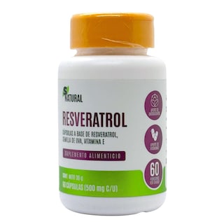 Foto 1 | Resveratrol Semilla De Uva 60 Cápsulas Snatural