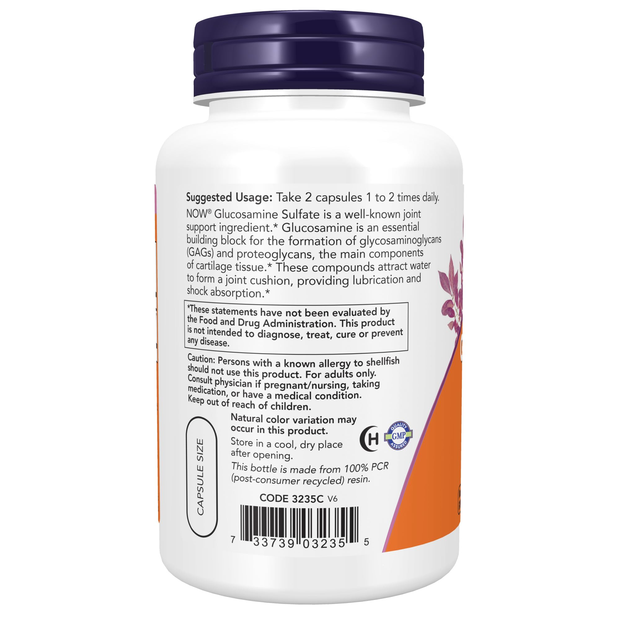 Foto 4 pulgar | Supplements Now Foods Sulfato De Glucosamina 750 Mg 120 Cápsulas - Venta Internacional.