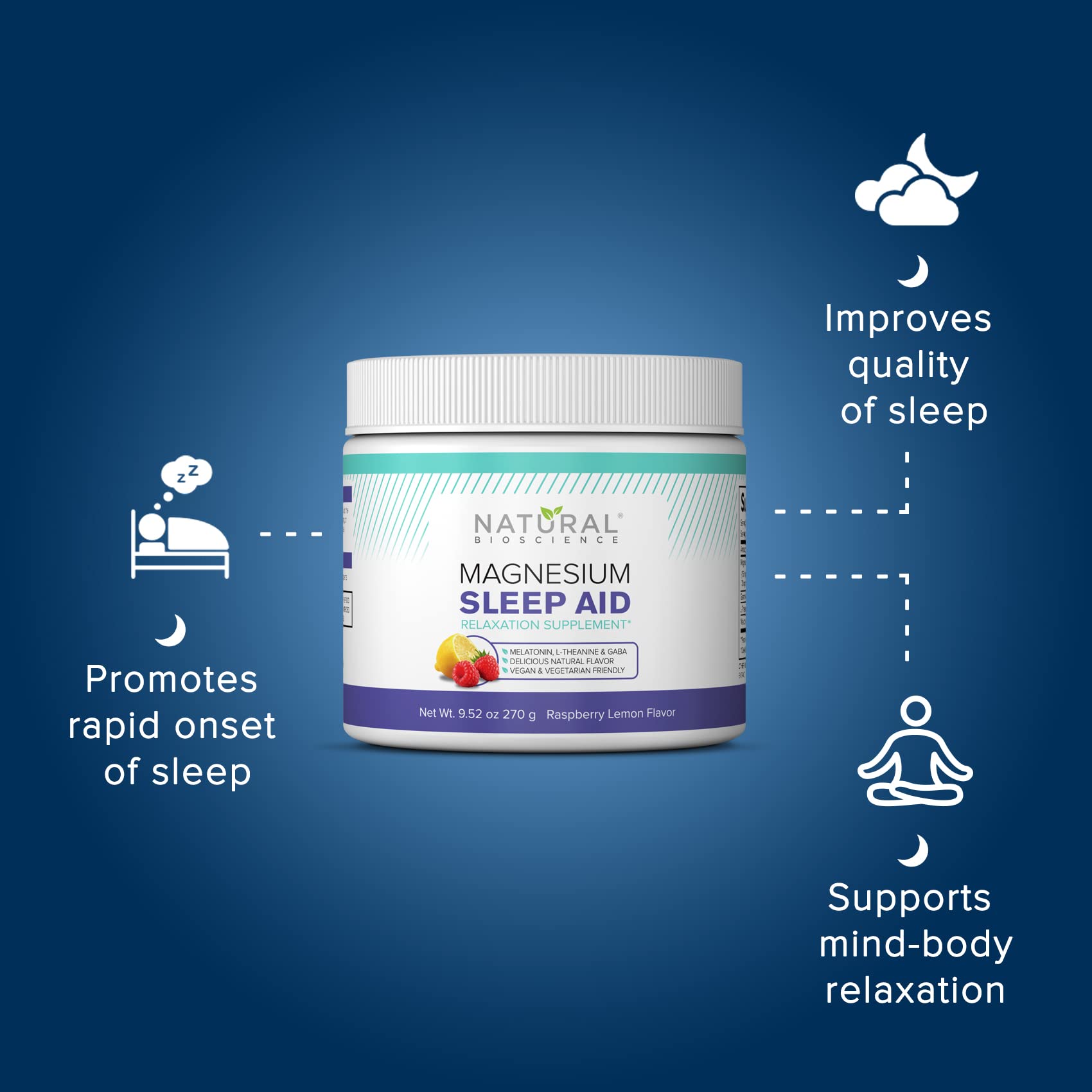 Foto 4 | Sleep Night Time Powder Natural Bioscience Magnesium - Venta Internacional.