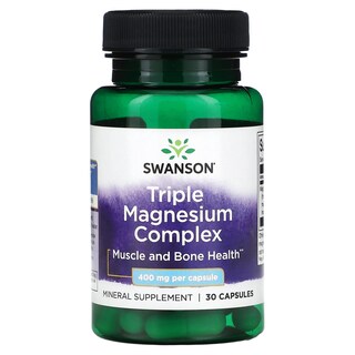 Foto 1 | Swanson, Complejo Triple De Magnesio, 400 Mg, 30 Cápsulas