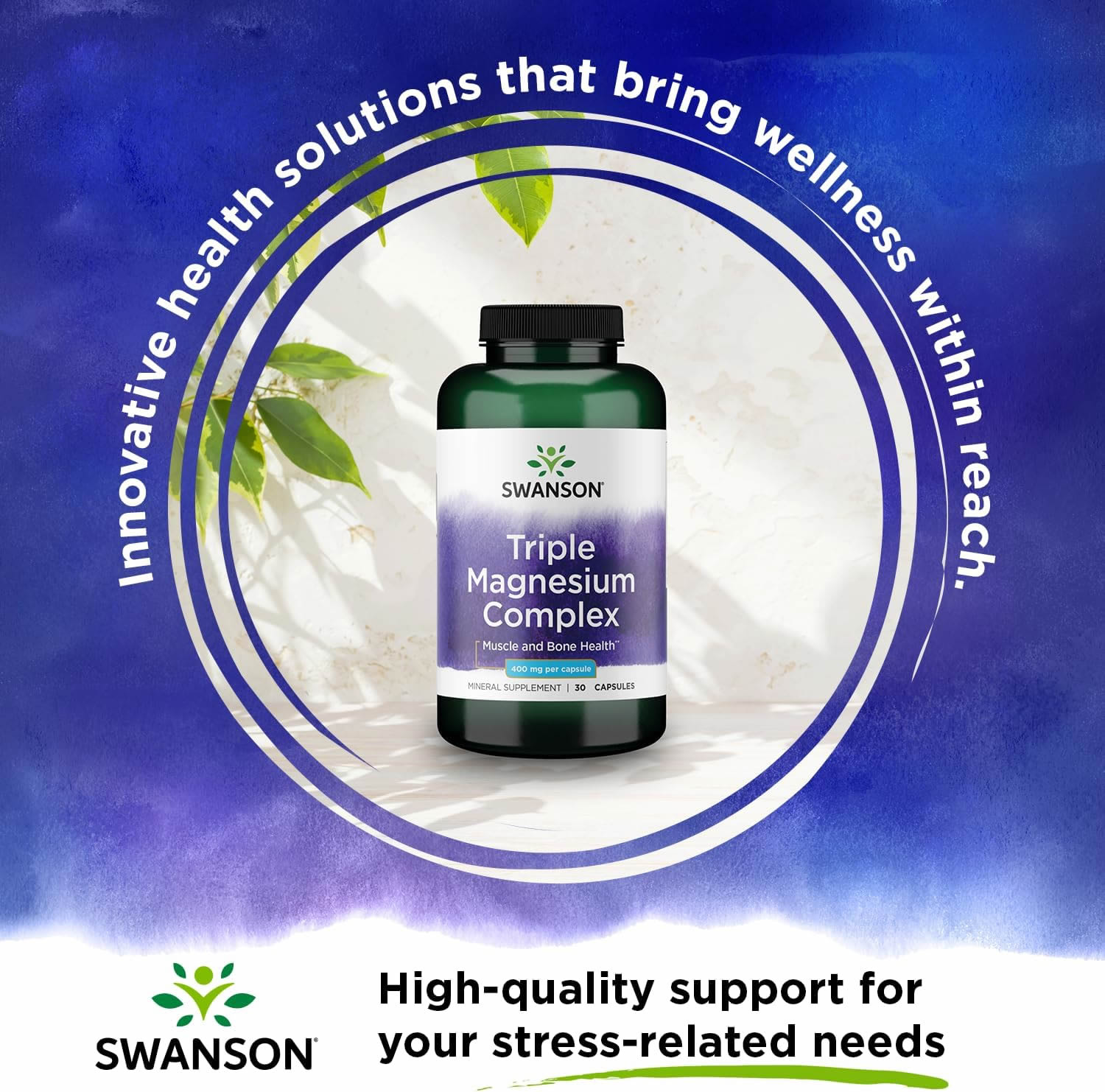 Foto 6 | Swanson, Complejo Triple De Magnesio, 400 Mg, 30 Cápsulas