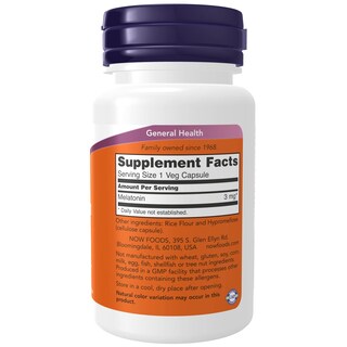 Foto 2 | Supplement Now Foods Melatonina, 3 Mg, 60 Cápsulas Vegetarianas - Venta Internacional.