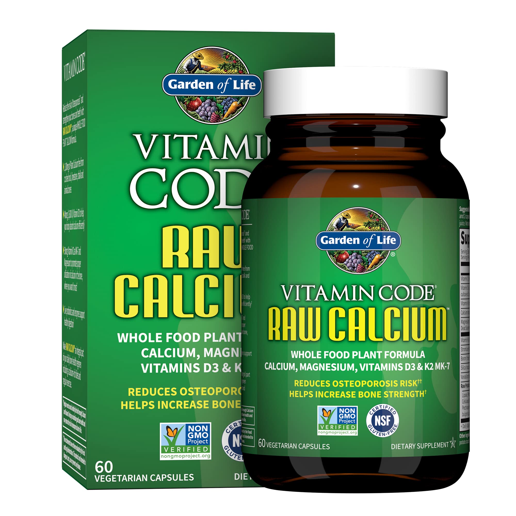 Suplemento Garden Of Life Calcium Crudo 60 Cápsulas - Venta Internacional.