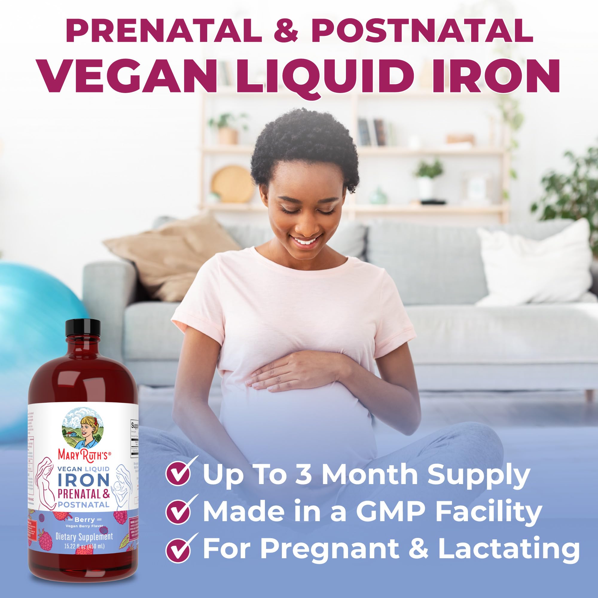 Foto 7 pulgar | Suplemento De Hierro Líquido Maryruth Organics Prenatal 450 Ml - Venta Internacional.