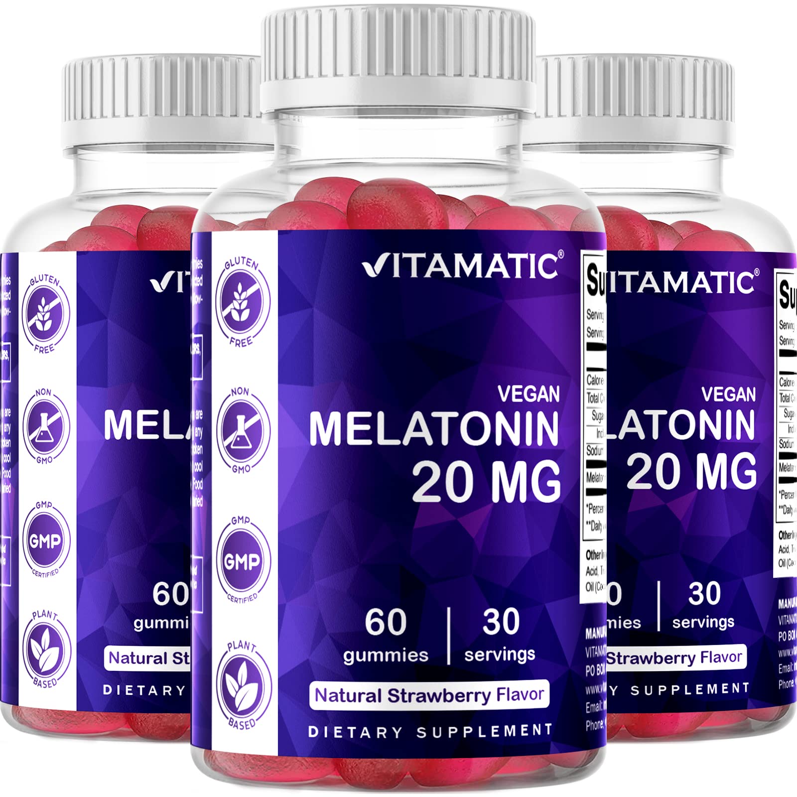 Foto 2 pulgar | Suplemento Vitamínico De Melatonina En Gomitas De 20 Mg Para 30 Porciones - Venta Internacional.
