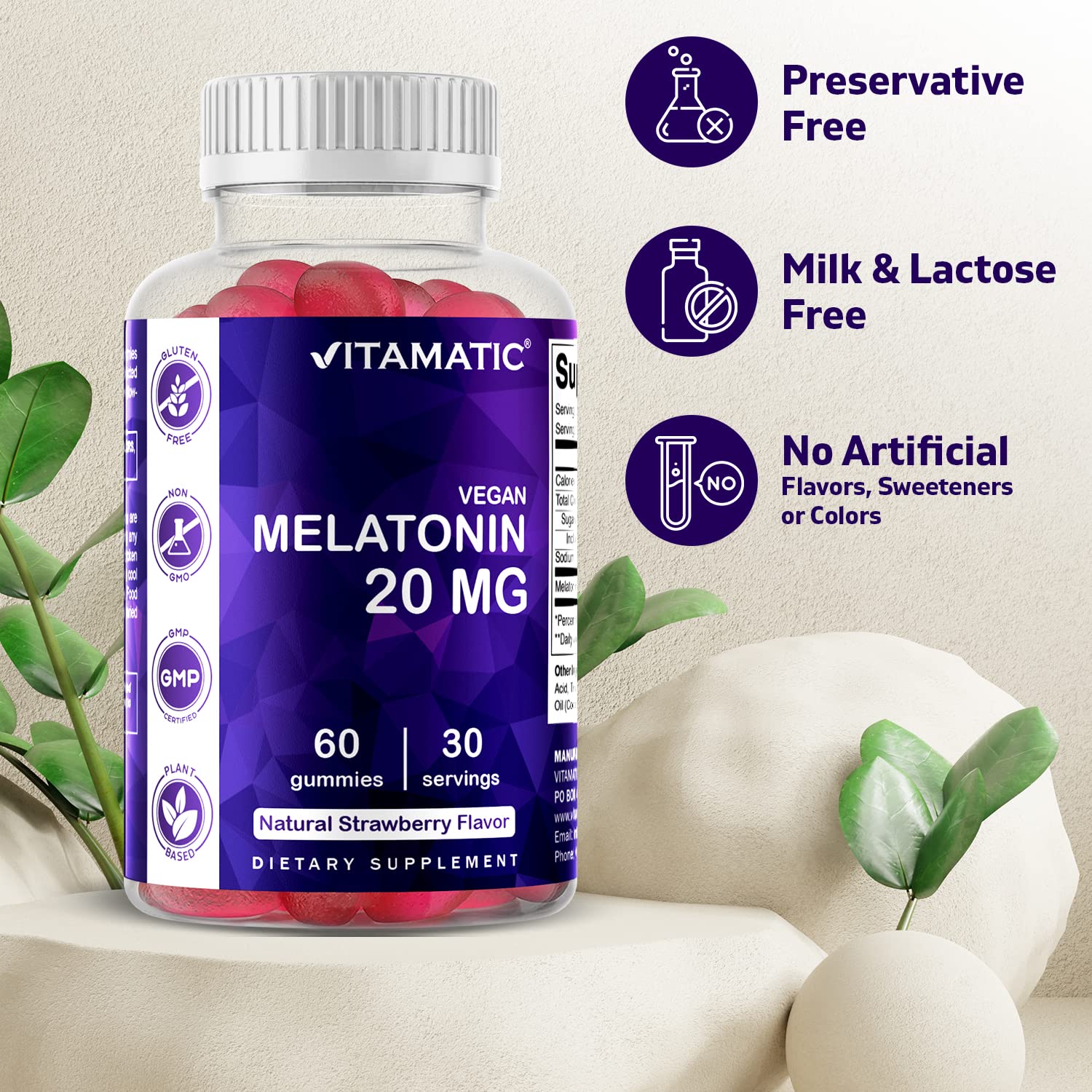 Foto 5 pulgar | Suplemento Vitamínico De Melatonina En Gomitas De 20 Mg Para 30 Porciones - Venta Internacional.
