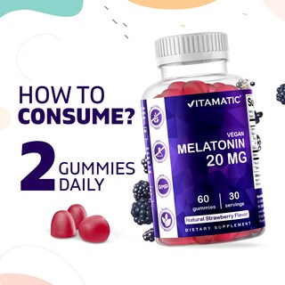 Foto 5 | Suplemento Vitamínico De Melatonina En Gomitas De 20 Mg Para 30 Porciones - Venta Internacional.