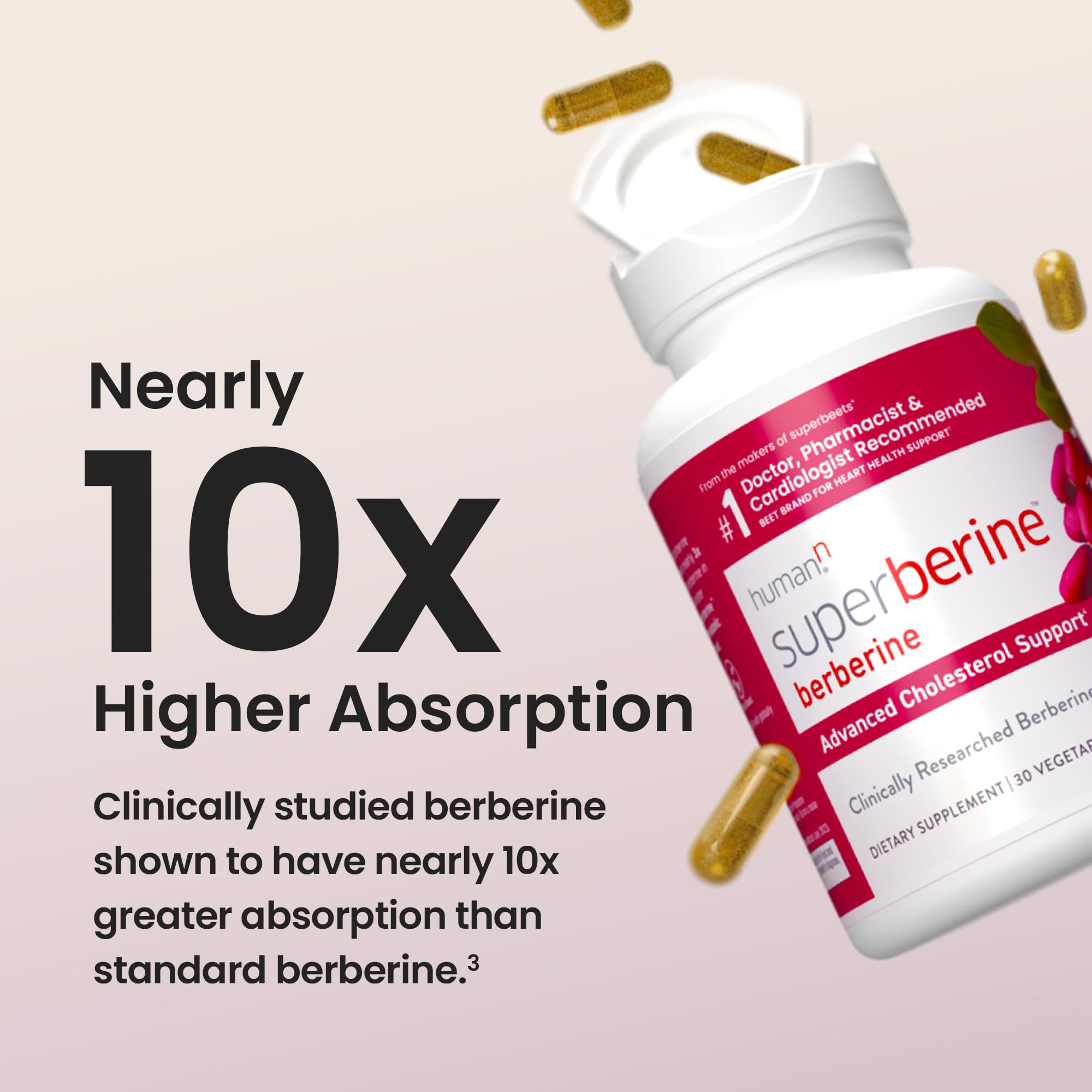 Foto 4 pulgar | Suplemento Humann Superberine Berberine 550 Mg 30 Cápsulas - Venta Internacional.