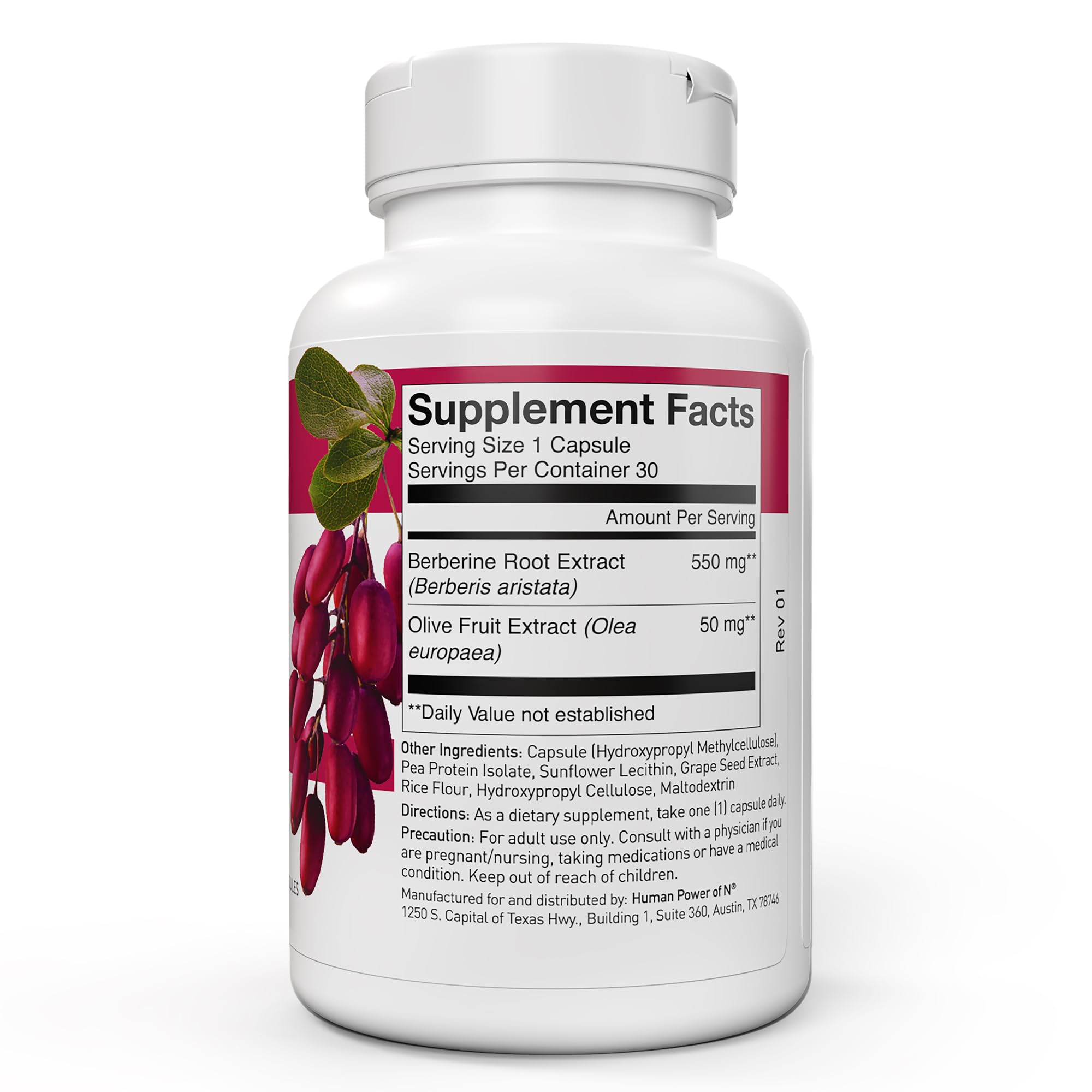 Foto 7 pulgar | Suplemento Humann Superberine Berberine 550 Mg 30 Cápsulas - Venta Internacional.