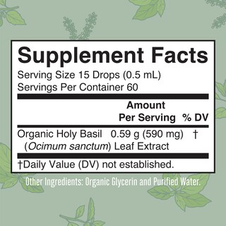 Foto 5 | Suplemento Líquido A Base De Hierbas Maryruth's Holy Basil, 30 Ml, Vegano - Venta Internacional.