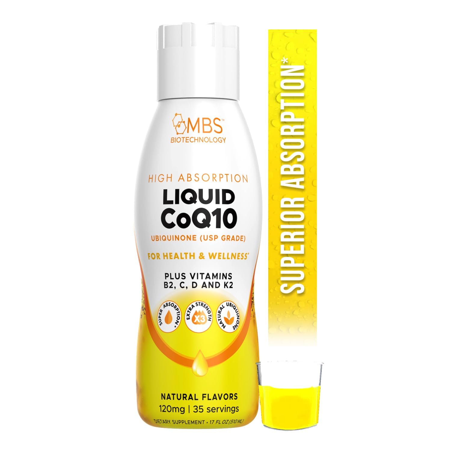 Foto 2 pulgar | Suplemento Mbs Biotechnology Liquid Coq10 120 Mg Con 500 Ml - Venta Internacional.