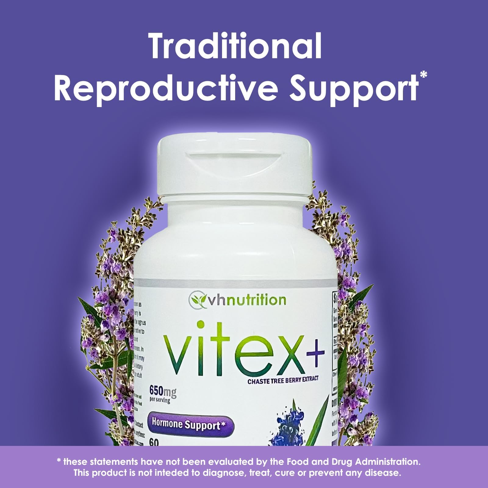 Foto 5 pulgar | Suplemento Vh Nutrition Vitex+ Vitex Sauzgatillo 650 Mg 60 Cápsulas - Venta Internacional.