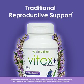 Foto 4 | Suplemento Vh Nutrition Vitex+ Vitex Sauzgatillo 650 Mg 60 Cápsulas - Venta Internacional.