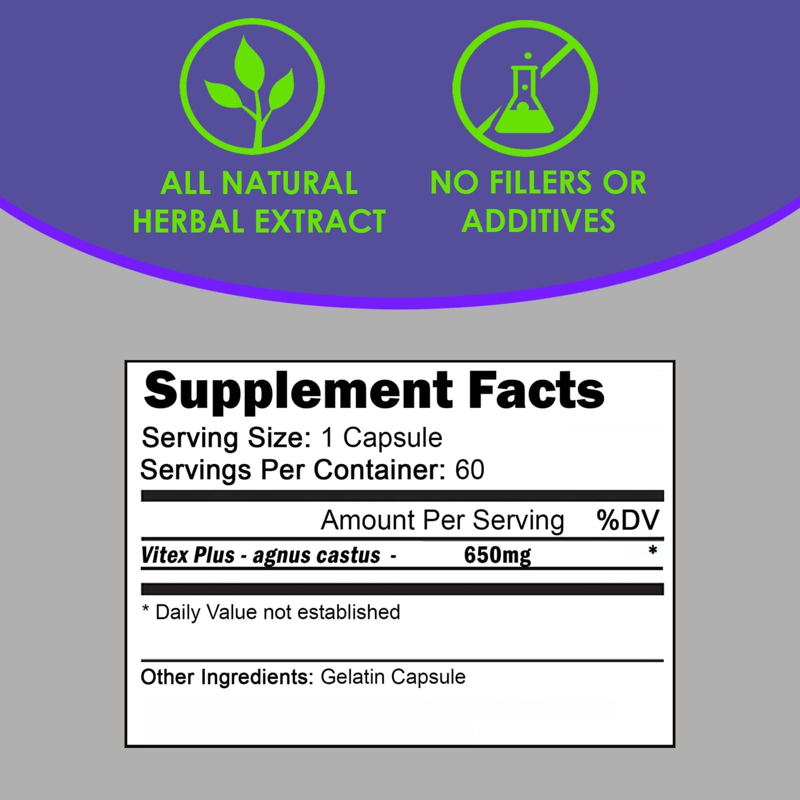 Foto 6 pulgar | Suplemento Vh Nutrition Vitex+ Vitex Sauzgatillo 650 Mg 60 Cápsulas - Venta Internacional.