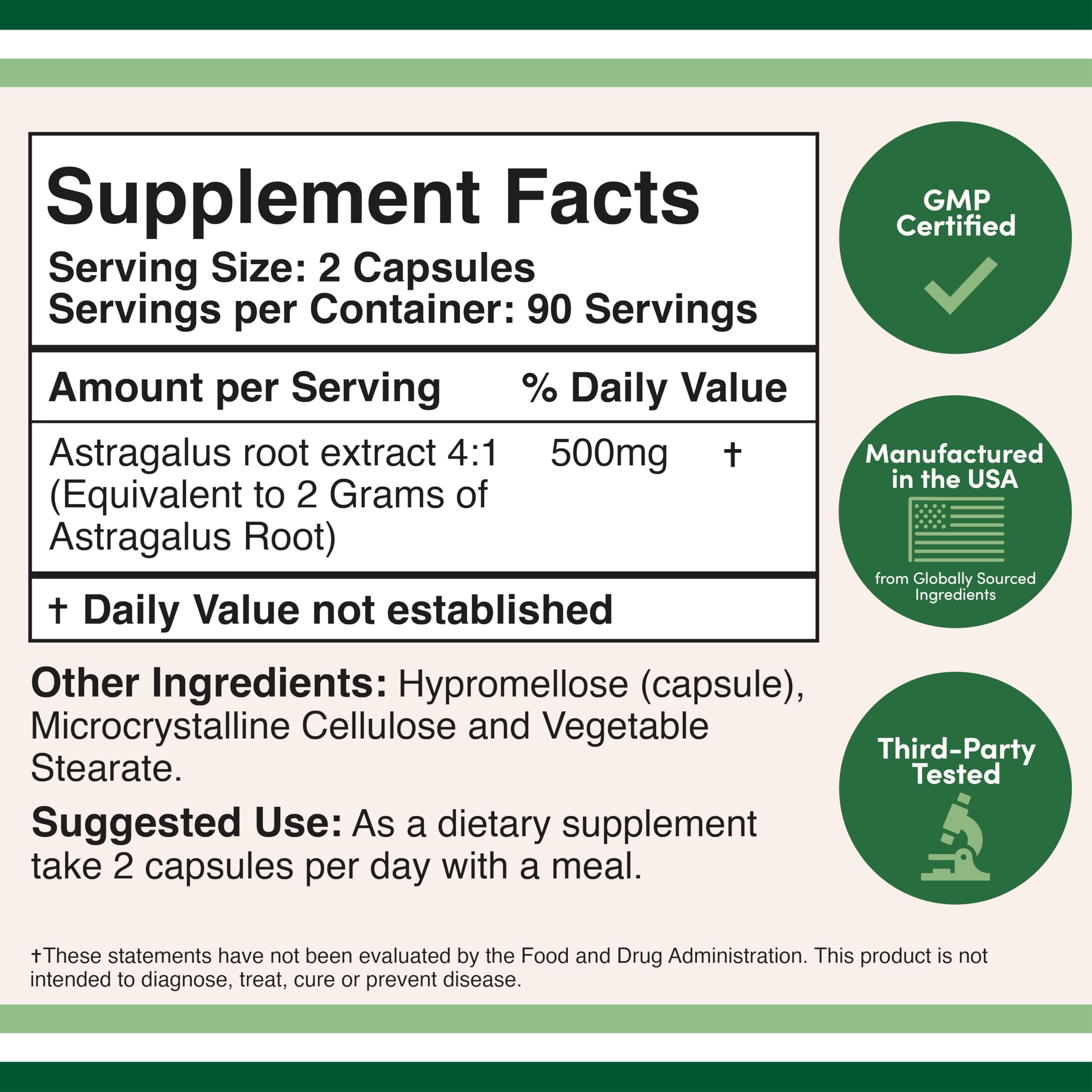 Foto 2 | Suplementos Double Wood Supplements Astragalus 500 Mg 180 Cápsulas - Venta Internacional.