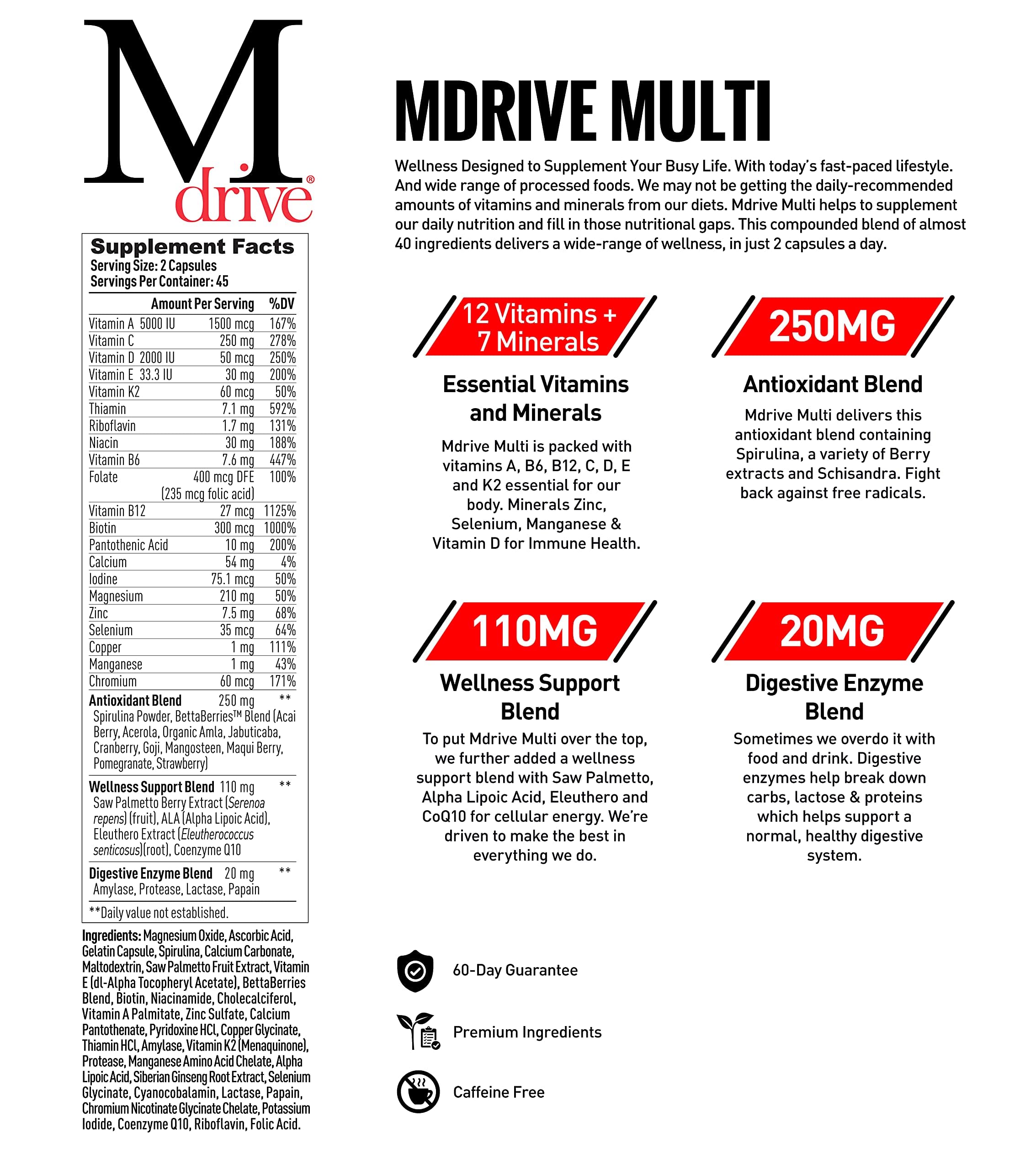 Foto 3 pulgar | Suplemento Multivitamínico Mdrive Para Hombres 90 Cápsulas - Venta Internacional.