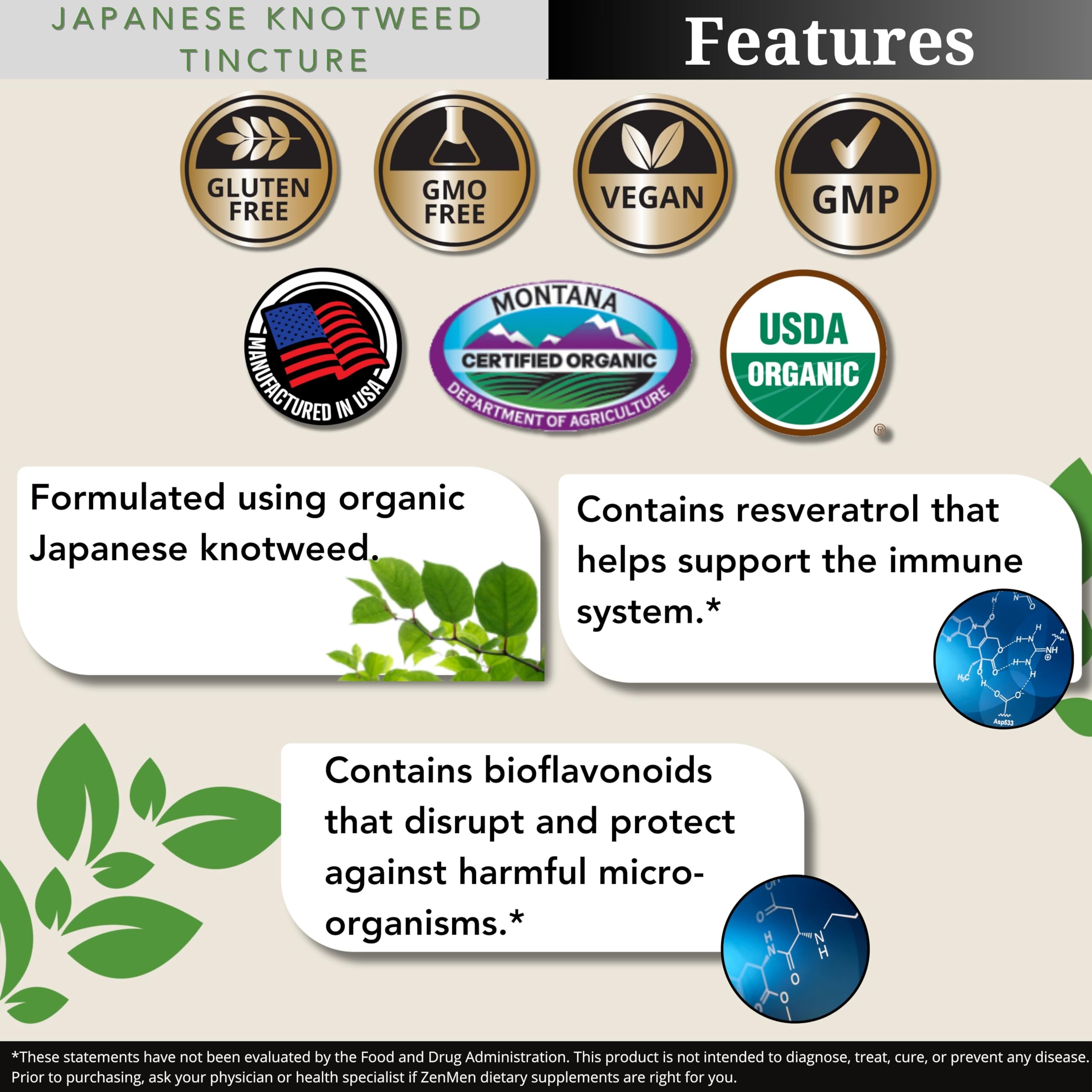 Foto 6 pulgar | Tintura Zenmen Japanese Knotweed 120 Ml Con Resveratrol - Venta Internacional.