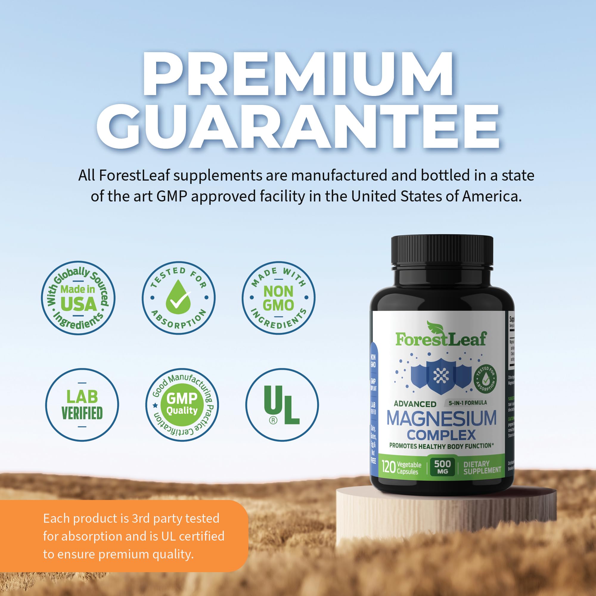Foto 7 pulgar | Suplemento Forestleaf Magnesium Complex 500 Mg 120 Cápsulas - Venta Internacional.