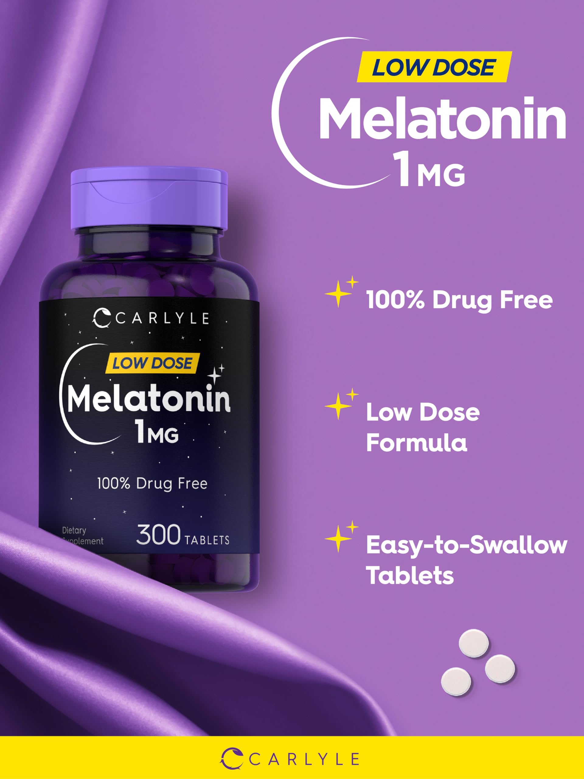 Foto 5 pulgar | Suplemento Carlyle Melatonin 1 Mg 300 Comprimidos En Dosis Baja - Venta Internacional.