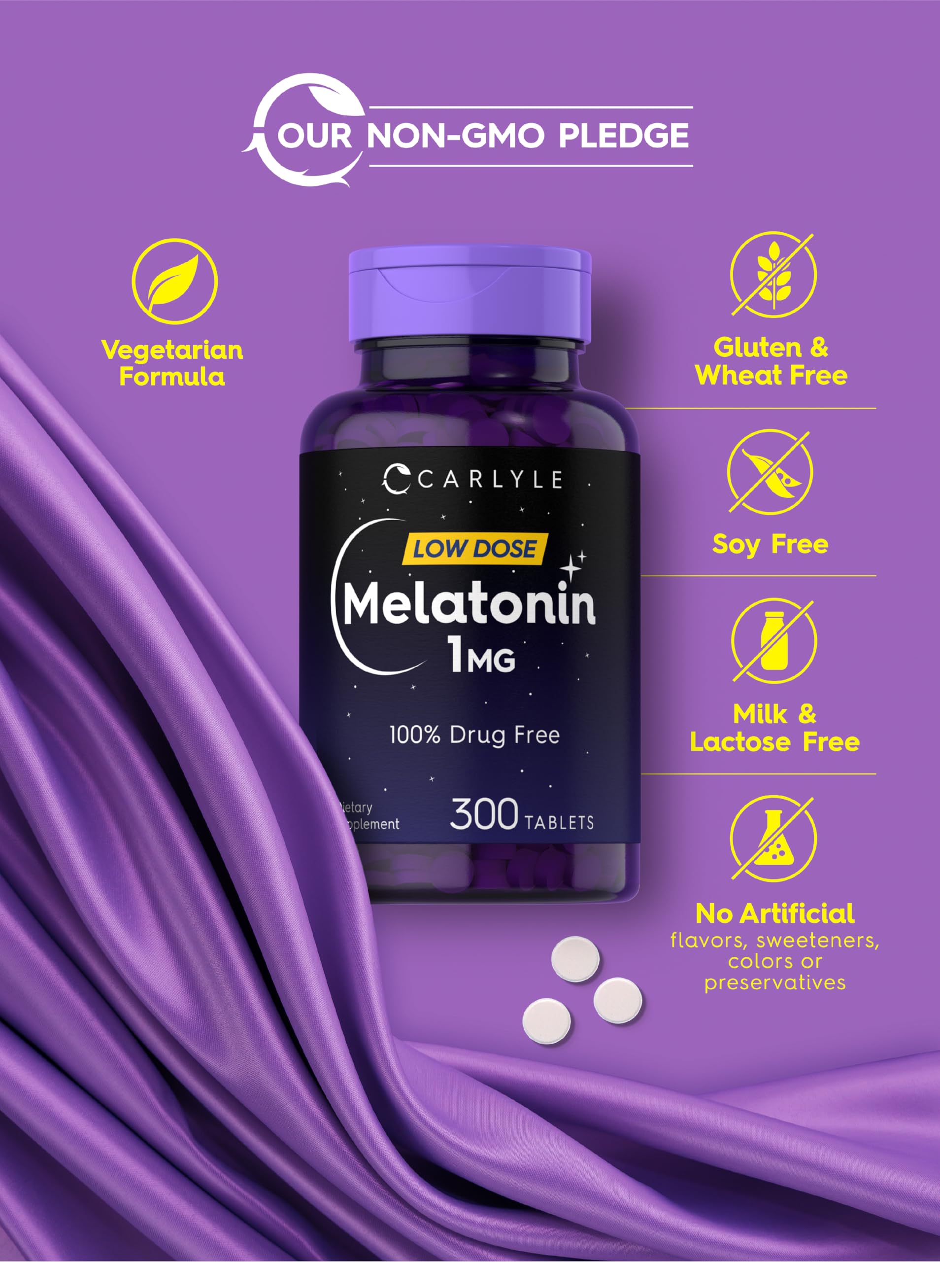 Foto 6 pulgar | Suplemento Carlyle Melatonin 1 Mg 300 Comprimidos En Dosis Baja - Venta Internacional.