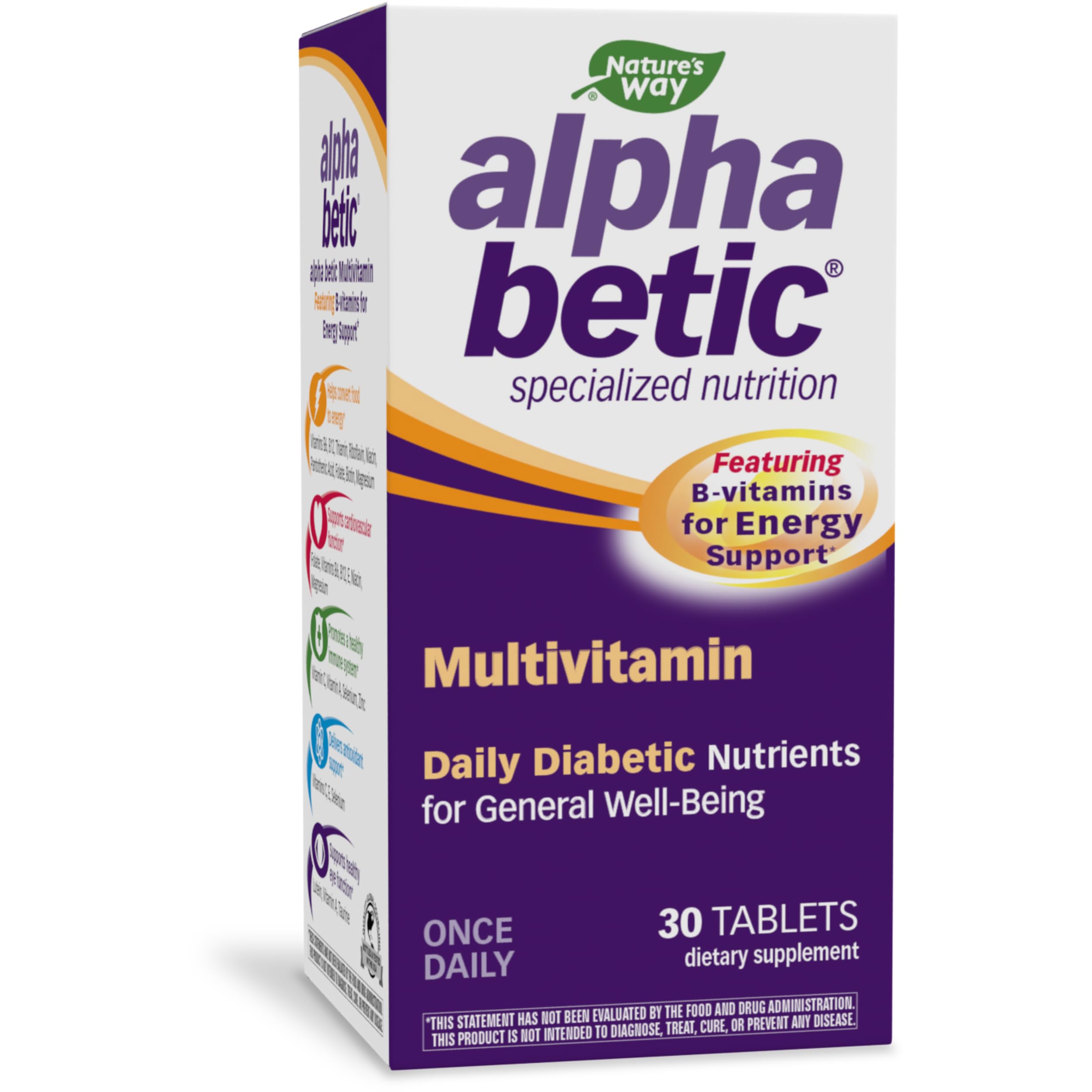 Foto 2 pulgar | Suplemento Multivitamínico Alfa Bético Para Diabéticos Nature's Way 30 Comprimidos - Venta Internacional.