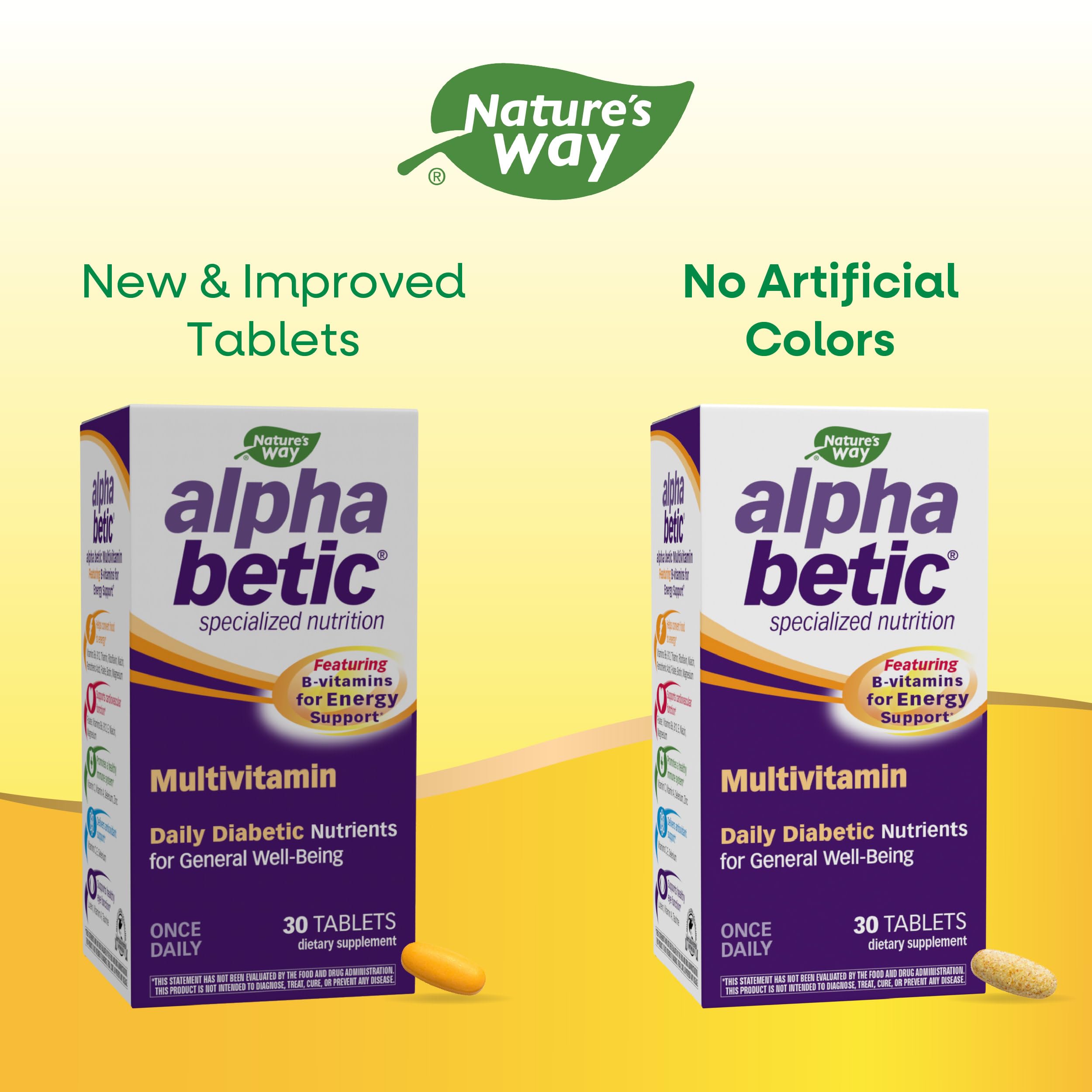 Foto 3 pulgar | Suplemento Multivitamínico Alfa Bético Para Diabéticos Nature's Way 30 Comprimidos - Venta Internacional.