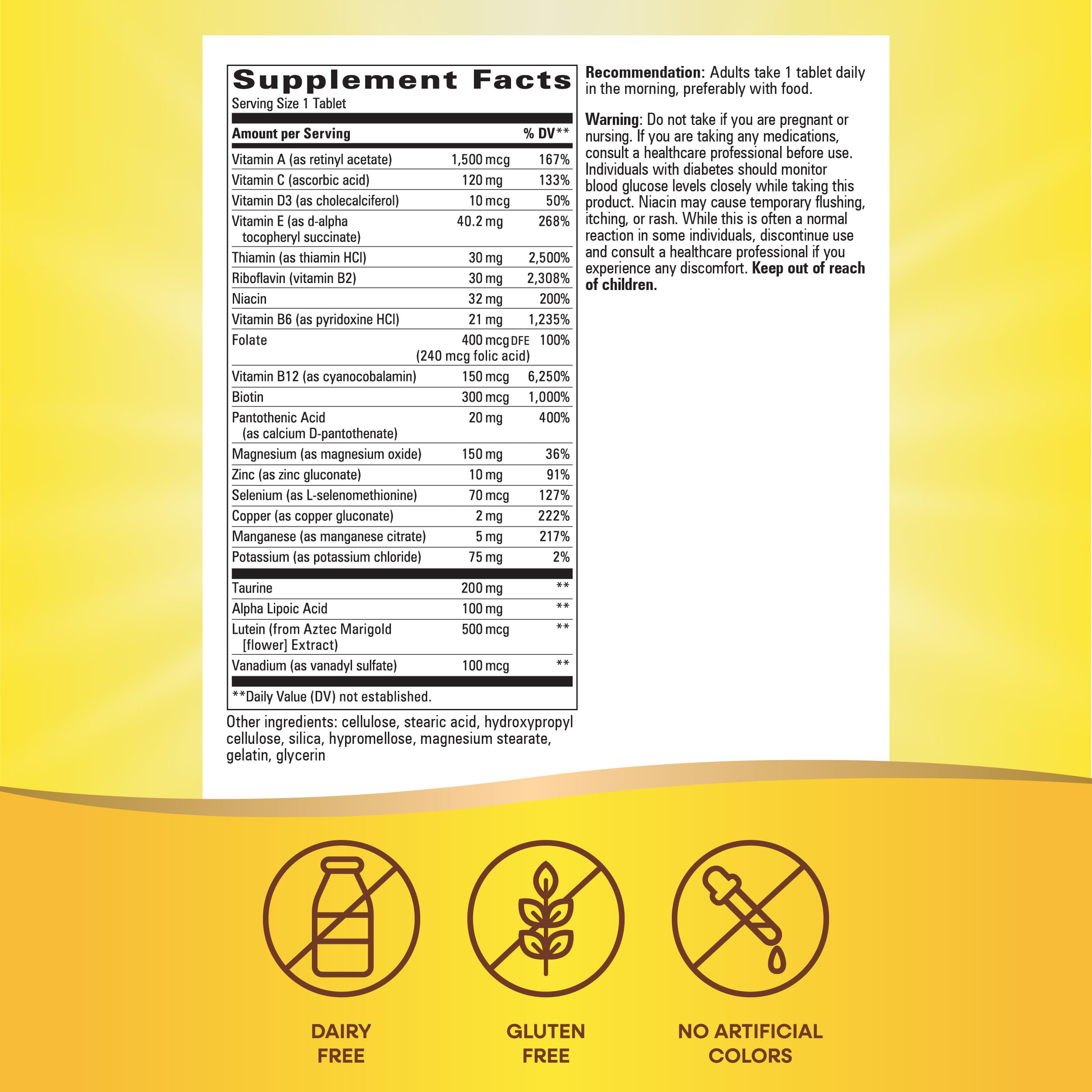 Foto 5 | Suplemento Multivitamínico Alfa Bético Para Diabéticos Nature's Way 30 Comprimidos - Venta Internacional.