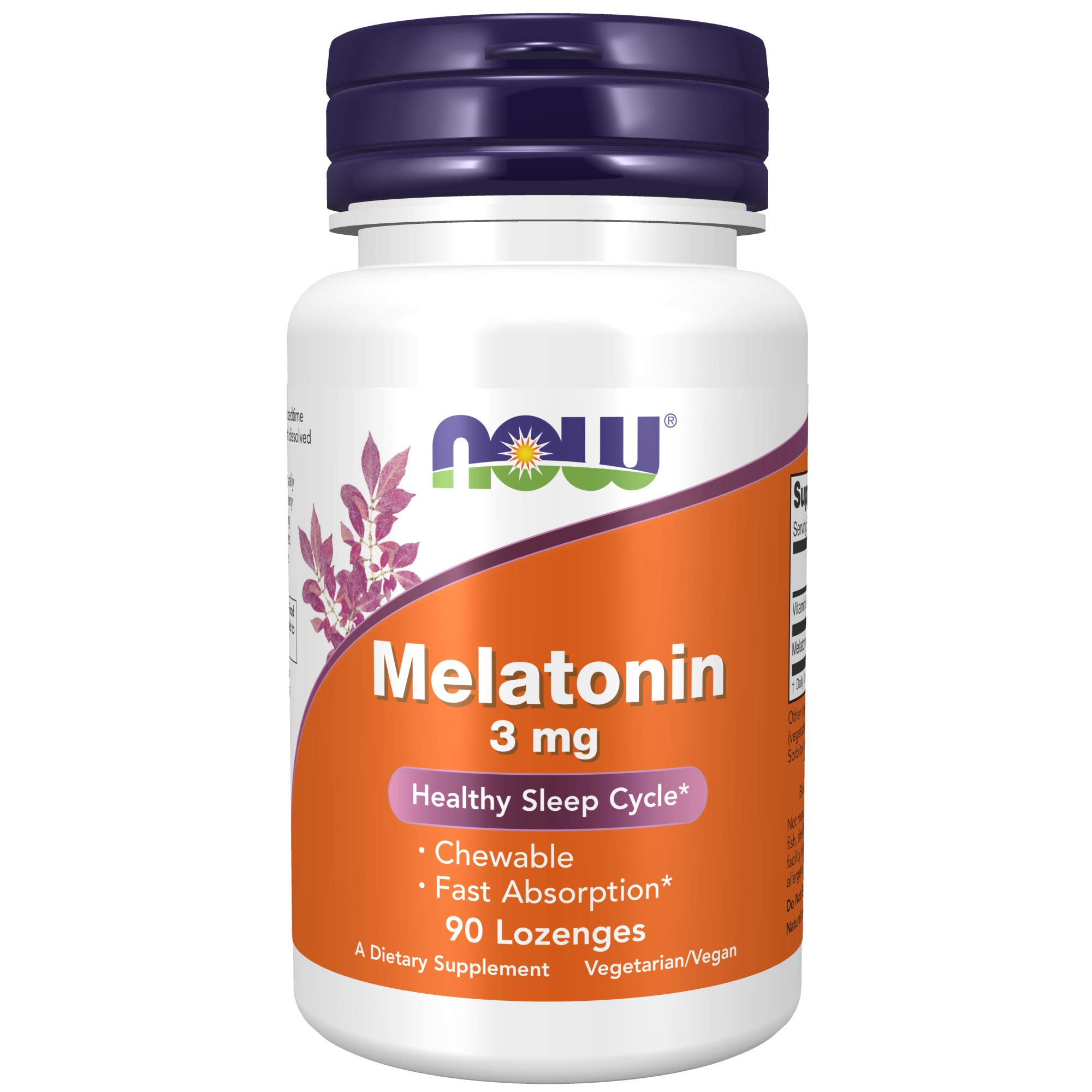 Foto 2 pulgar | Supplement Now Foods Melatonina, 3 Mg, 90 Pastillas Masticables - Venta Internacional.