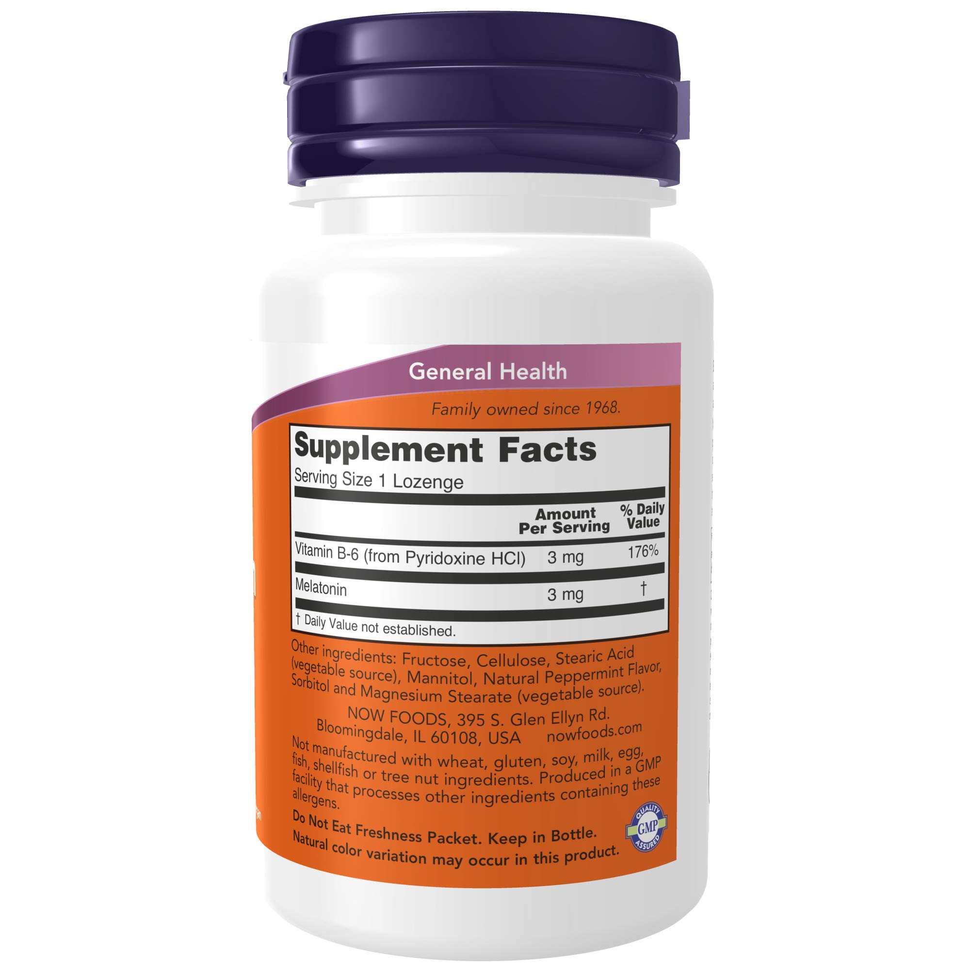Foto 3 pulgar | Supplement Now Foods Melatonina, 3 Mg, 90 Pastillas Masticables - Venta Internacional.