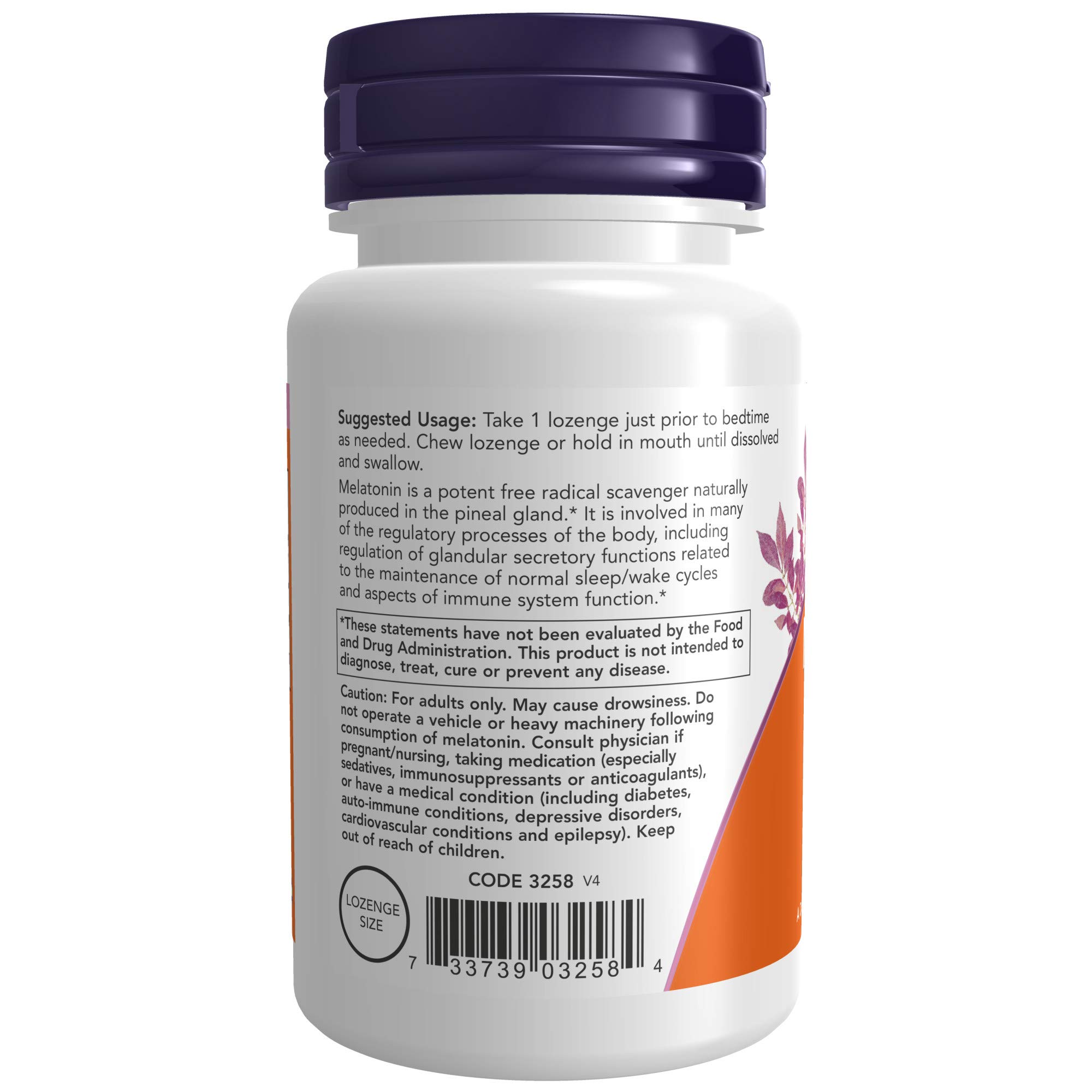 Foto 4 pulgar | Supplement Now Foods Melatonina, 3 Mg, 90 Pastillas Masticables - Venta Internacional.