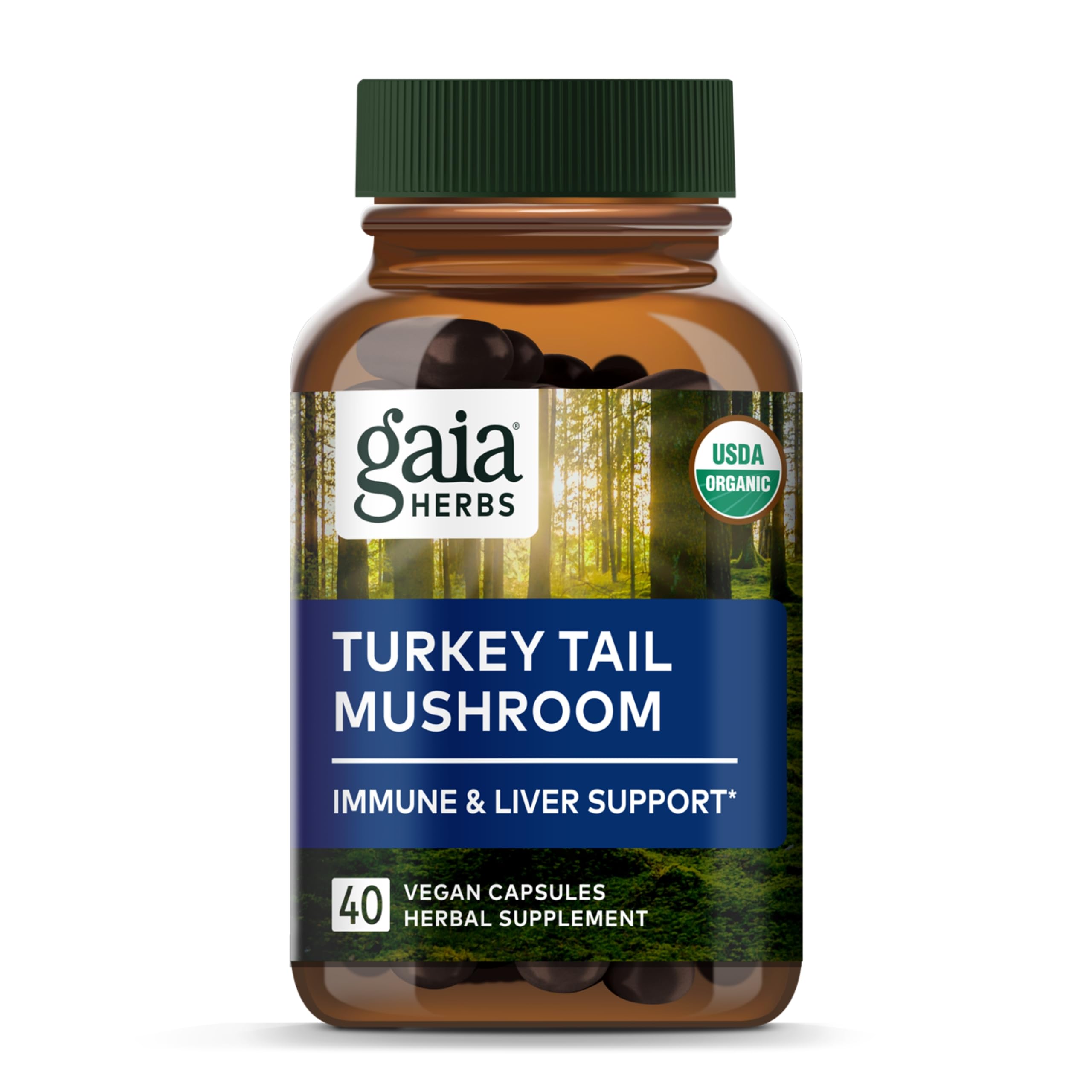 Foto 2 pulgar | Suplemento Gaia Herbs Con Forma De Cola De Pavo, 40 Cápsulas Veganas - Venta Internacional.