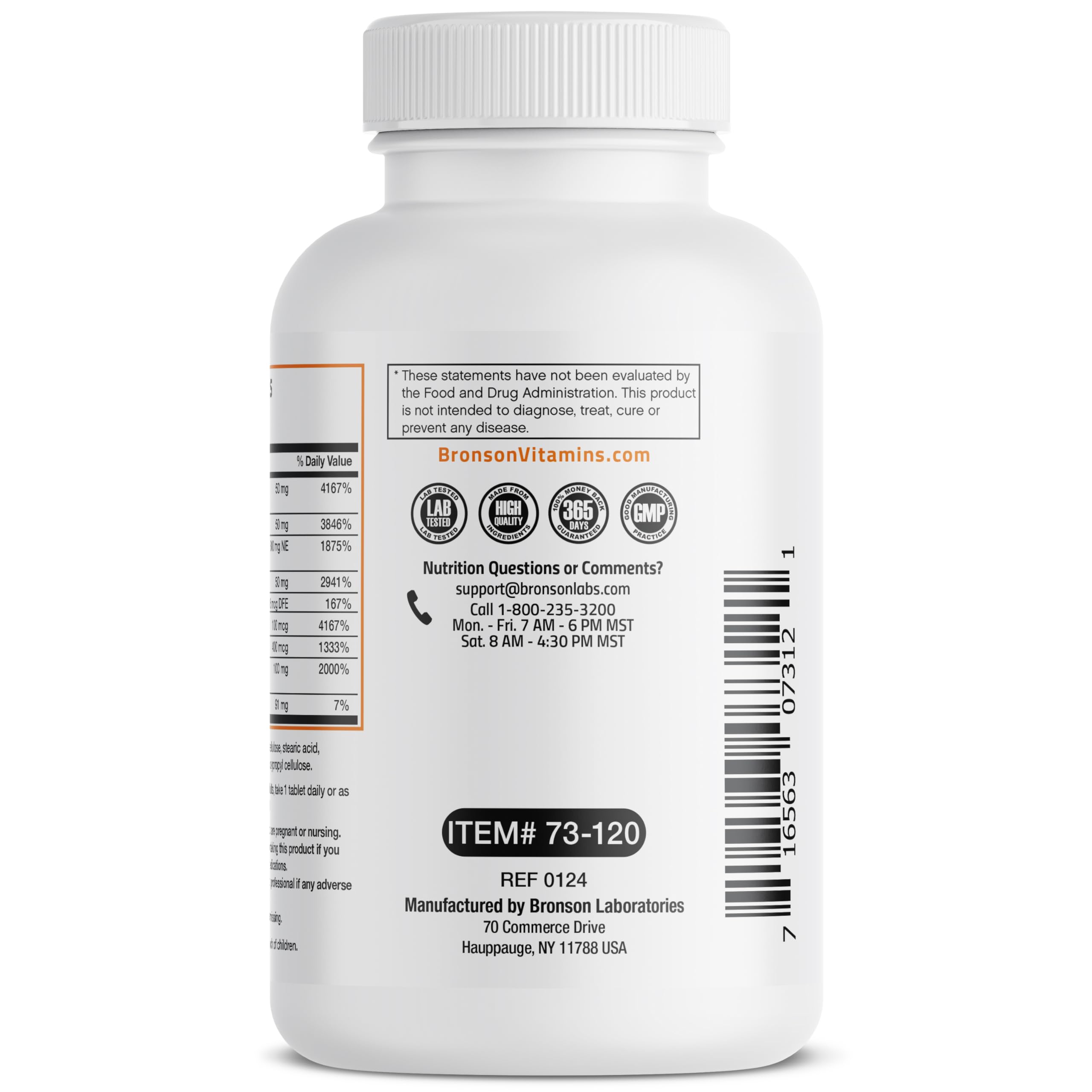 Foto 6 pulgar | Suplemento Bronson Super B Vitamina B Complex 120 Comprimidos - Venta Internacional.