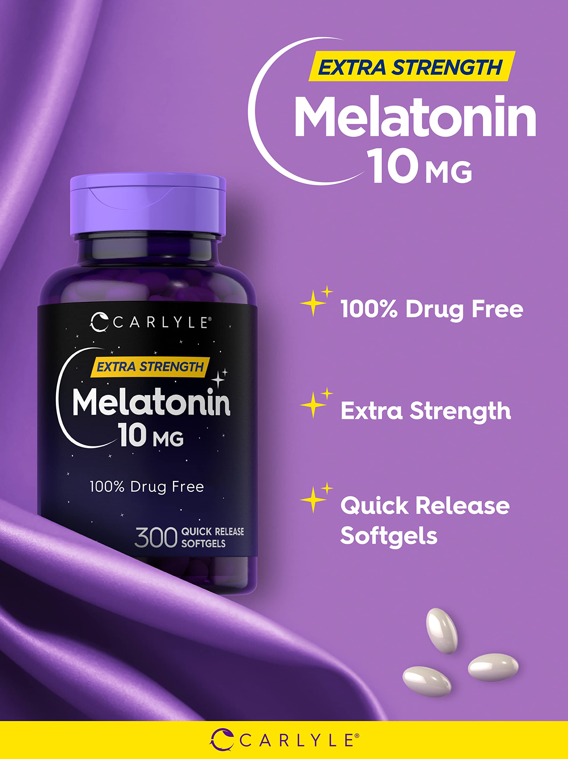 Foto 4 pulgar | Suplemento Carlyle Melatonin 10 Mg 300 Cápsulas Blandas Para Adultos - Venta Internacional.