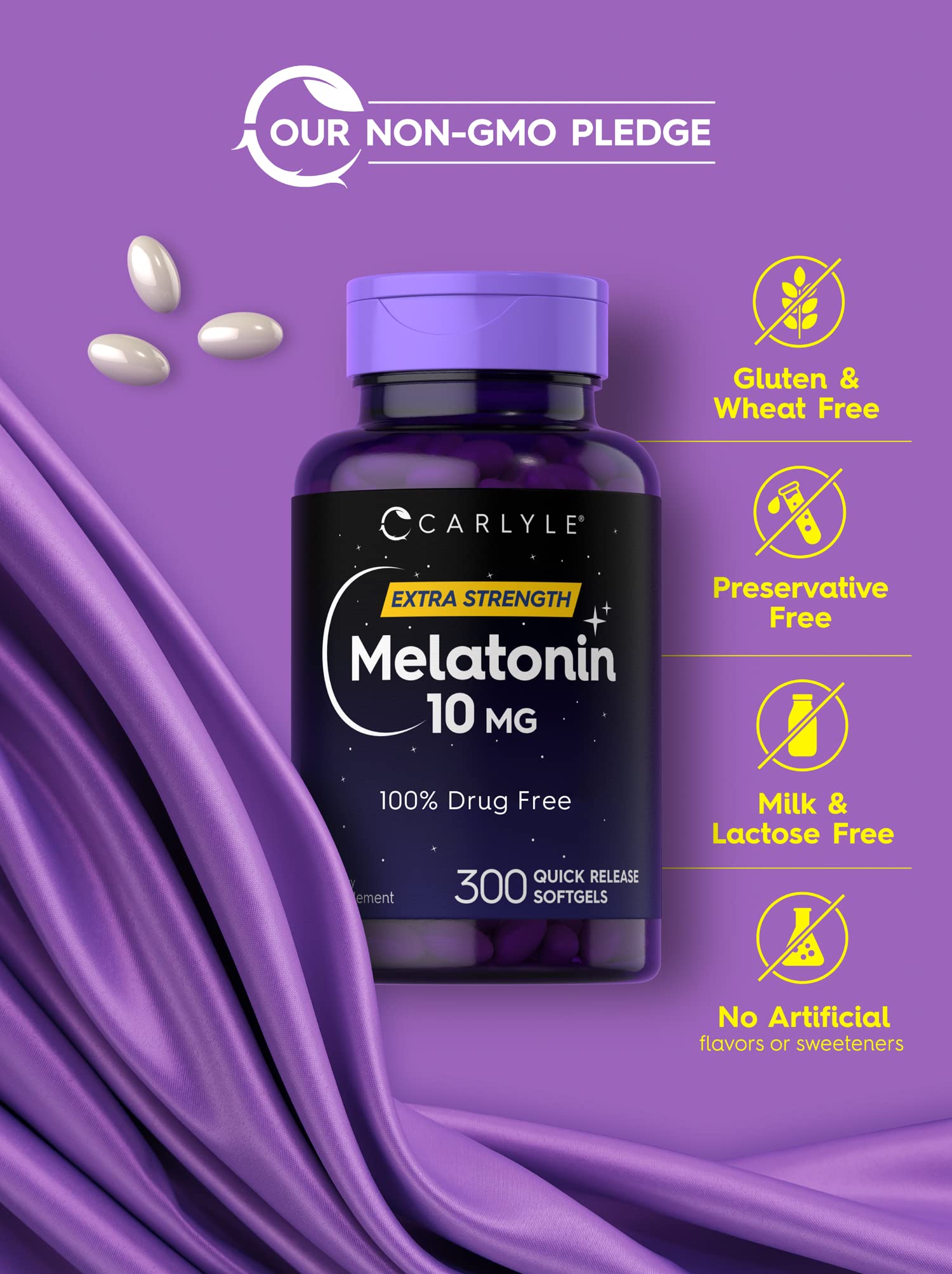 Foto 5 pulgar | Suplemento Carlyle Melatonin 10 Mg 300 Cápsulas Blandas Para Adultos - Venta Internacional.