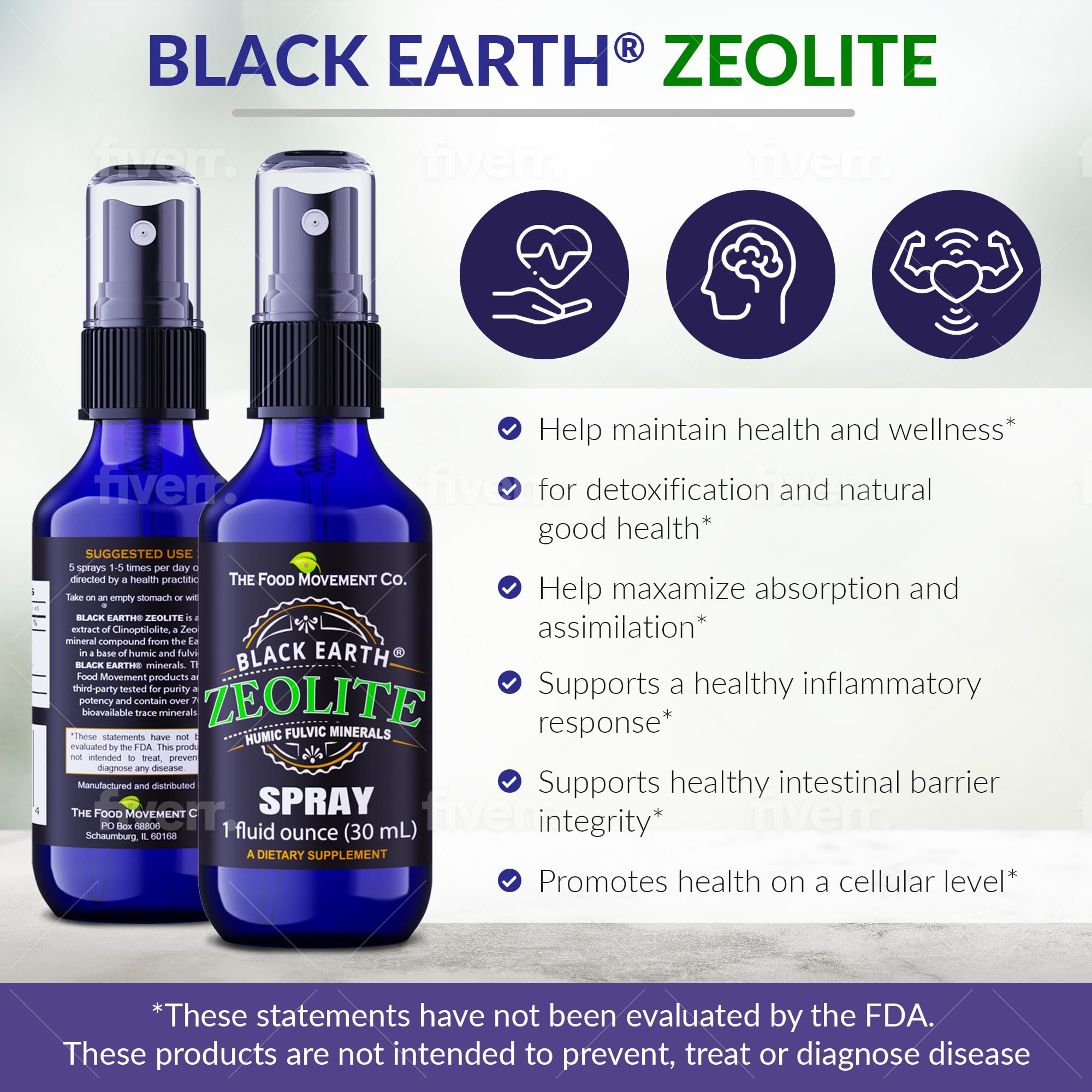 Foto 7 pulgar | Suplemento De Zeolita Black Earth Con Ácidos Fúlvicos Húmicos 30 Ml - Venta Internacional.