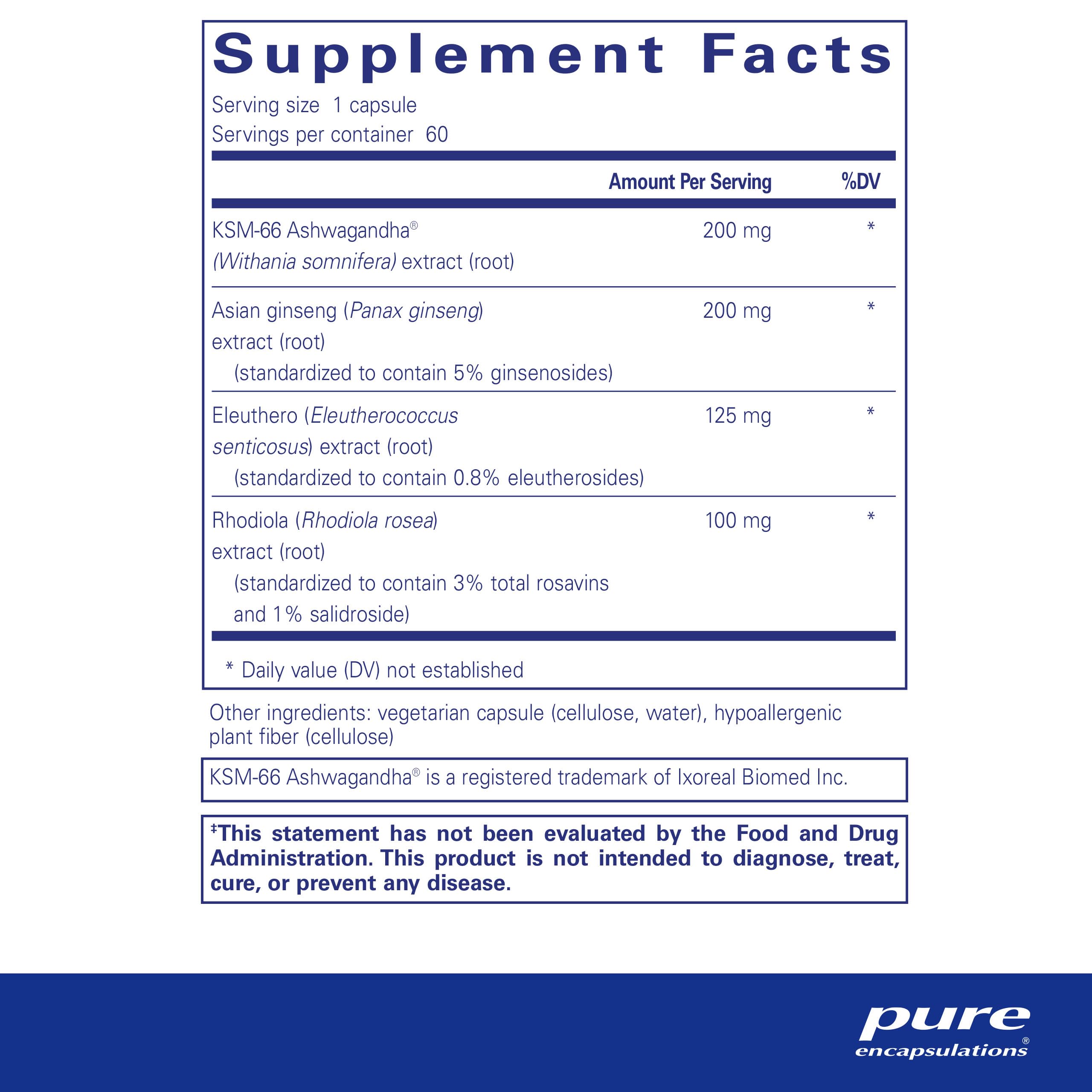 Foto 3 pulgar | Suplemento Energy Xtra De Pure Encapsulations, 60 Cápsulas - Venta Internacional.