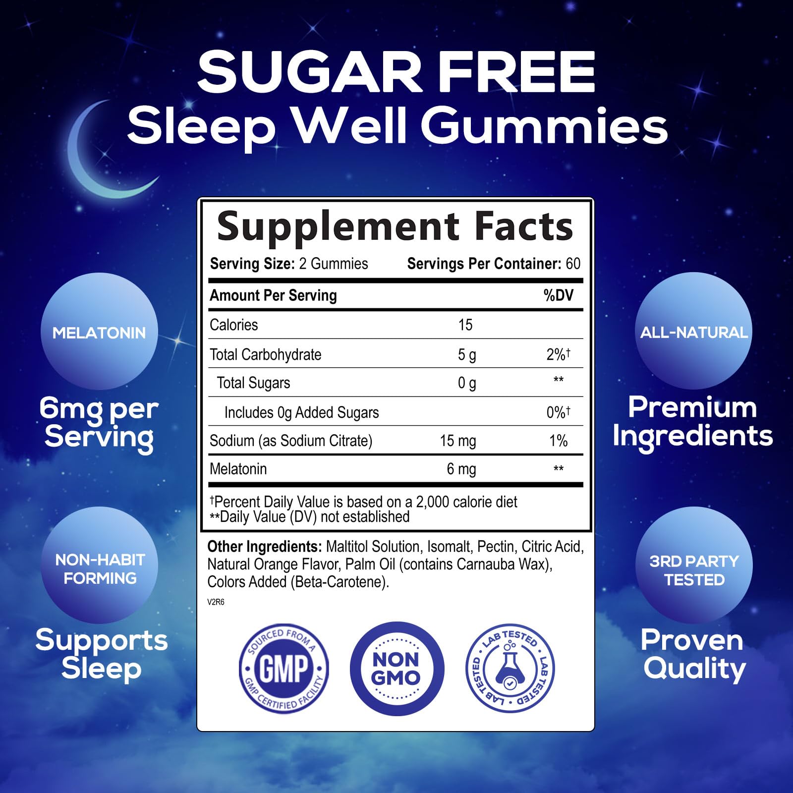 Foto 3 pulgar | Gominolas Sleep Gummies Nature's Nutrition, Melatonina, 6 Mg, 120 Unidades - Venta Internacional.