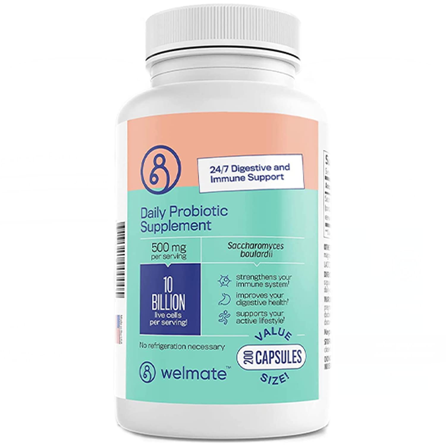 Suplemento Probiótico Welmate Saccharomyces Boulardii 200 Cápsulas - Venta Internacional.