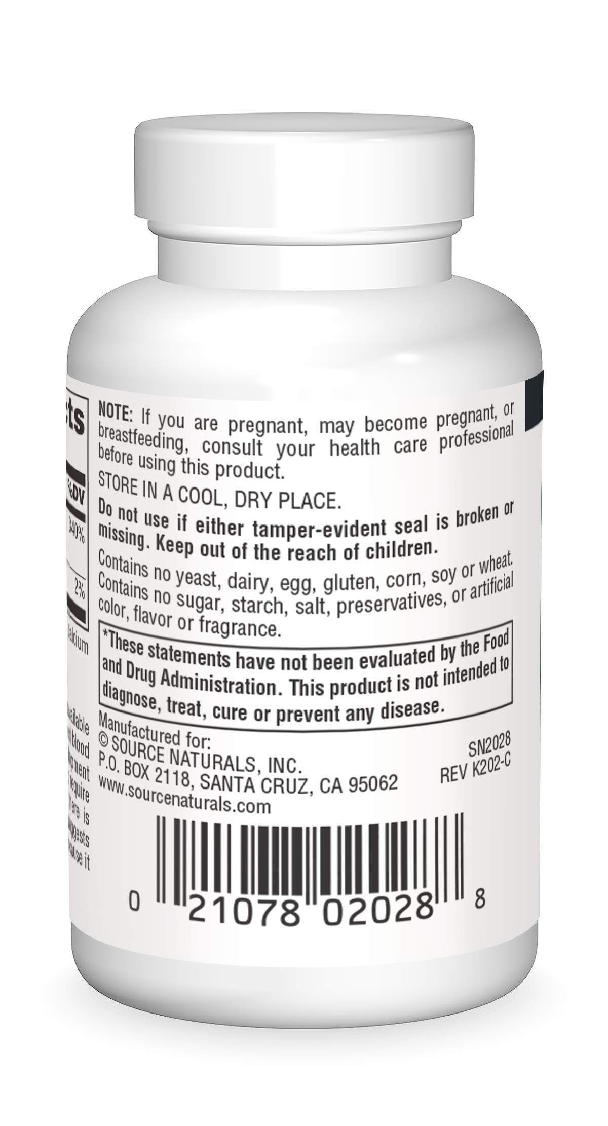 Foto 3 pulgar | Supplement Source Naturals Ácido Fólico Megafolínico 800 Mcg - Venta Internacional.