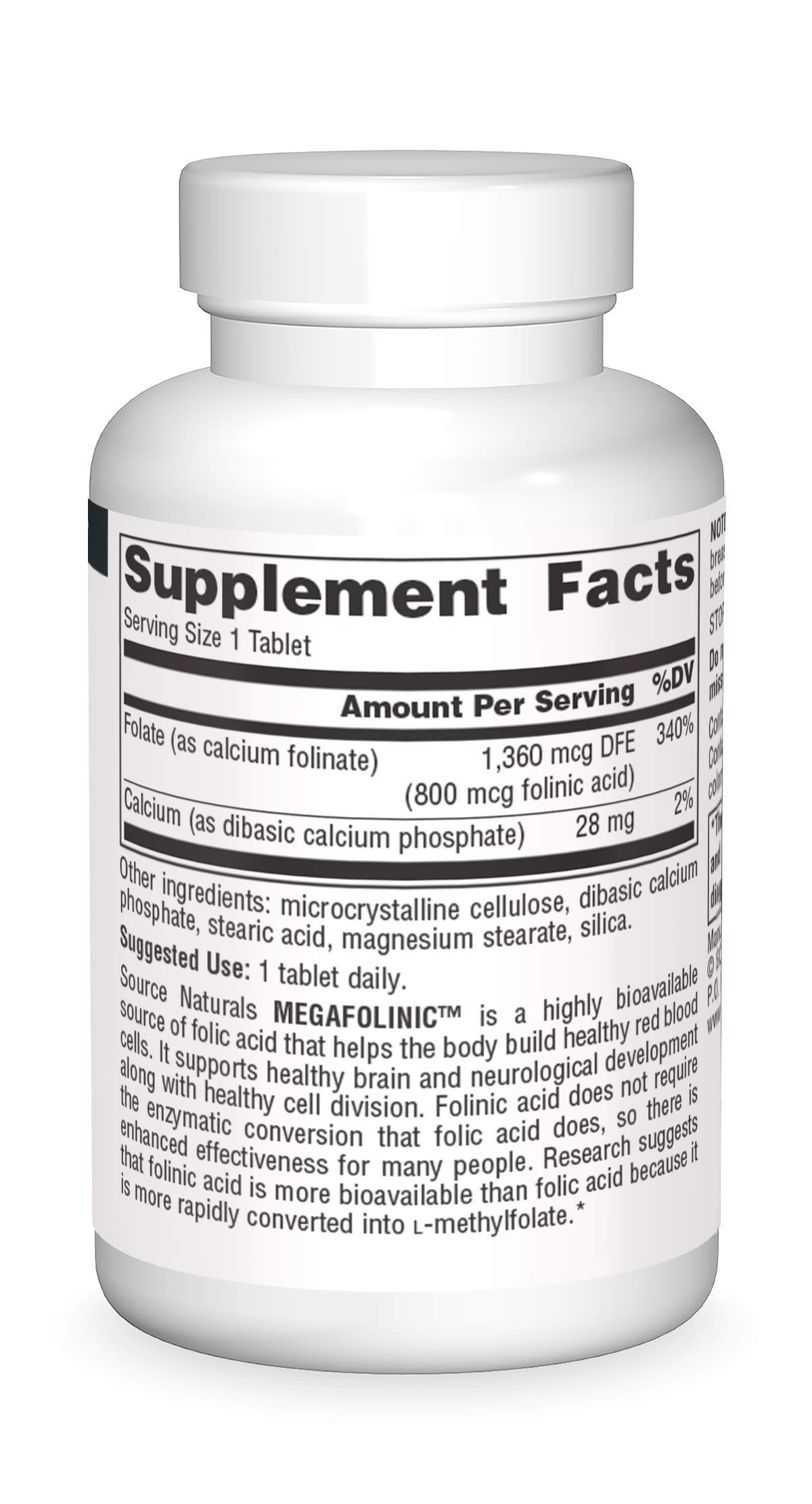 Foto 4 pulgar | Supplement Source Naturals Ácido Fólico Megafolínico 800 Mcg - Venta Internacional.